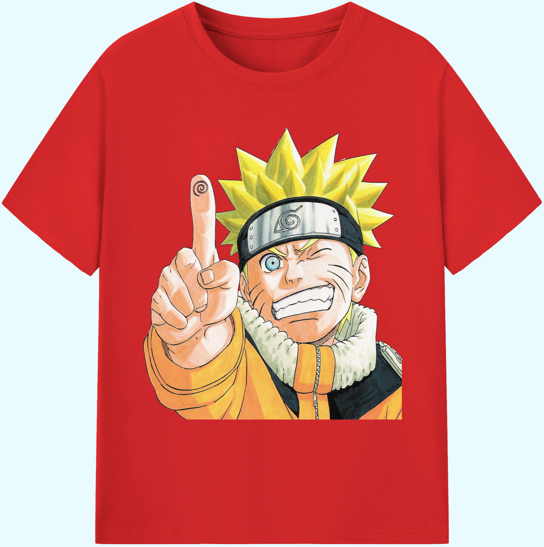 （画像用） NARUTO -ナルト- うずまき ナルト Uzumaki Naruto 綿100％ メンズ半袖Tシャツ｜肌触りやわらか＆通気性