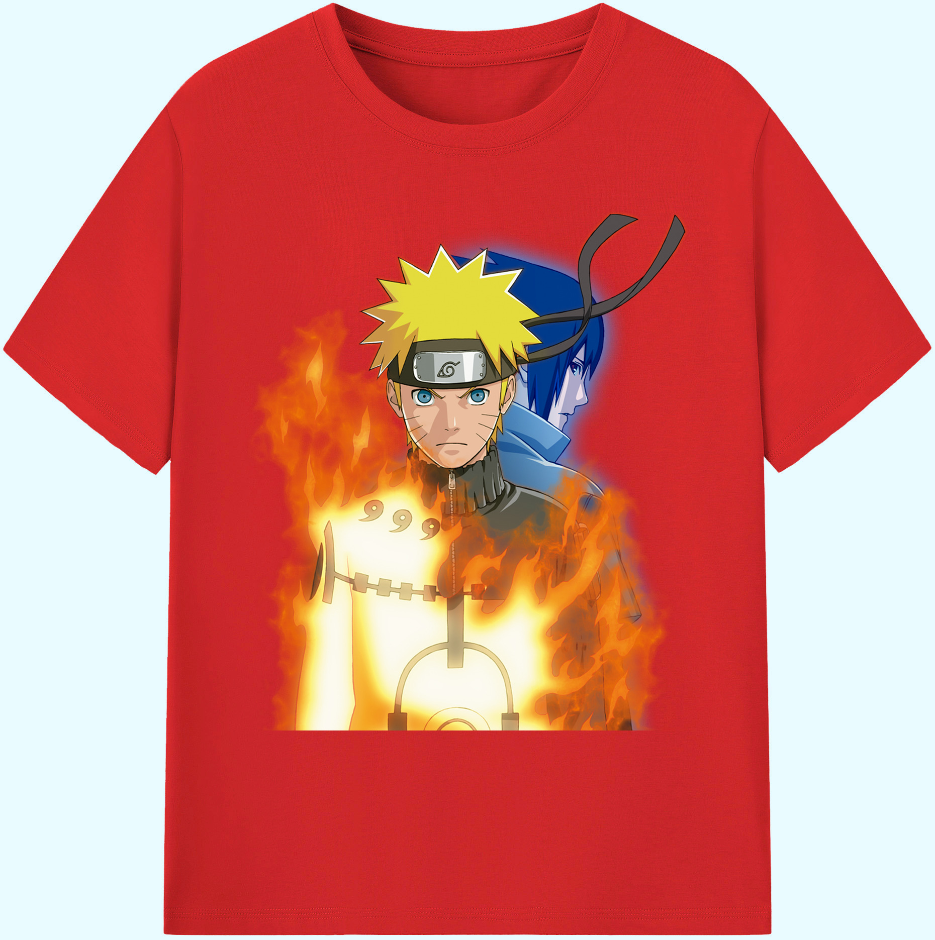 （画像用） NARUTO -ナルト- うずまき ナルト Uzumaki Naruto 綿100％ メンズ半袖Tシャツ｜肌触りやわらか＆通気性
