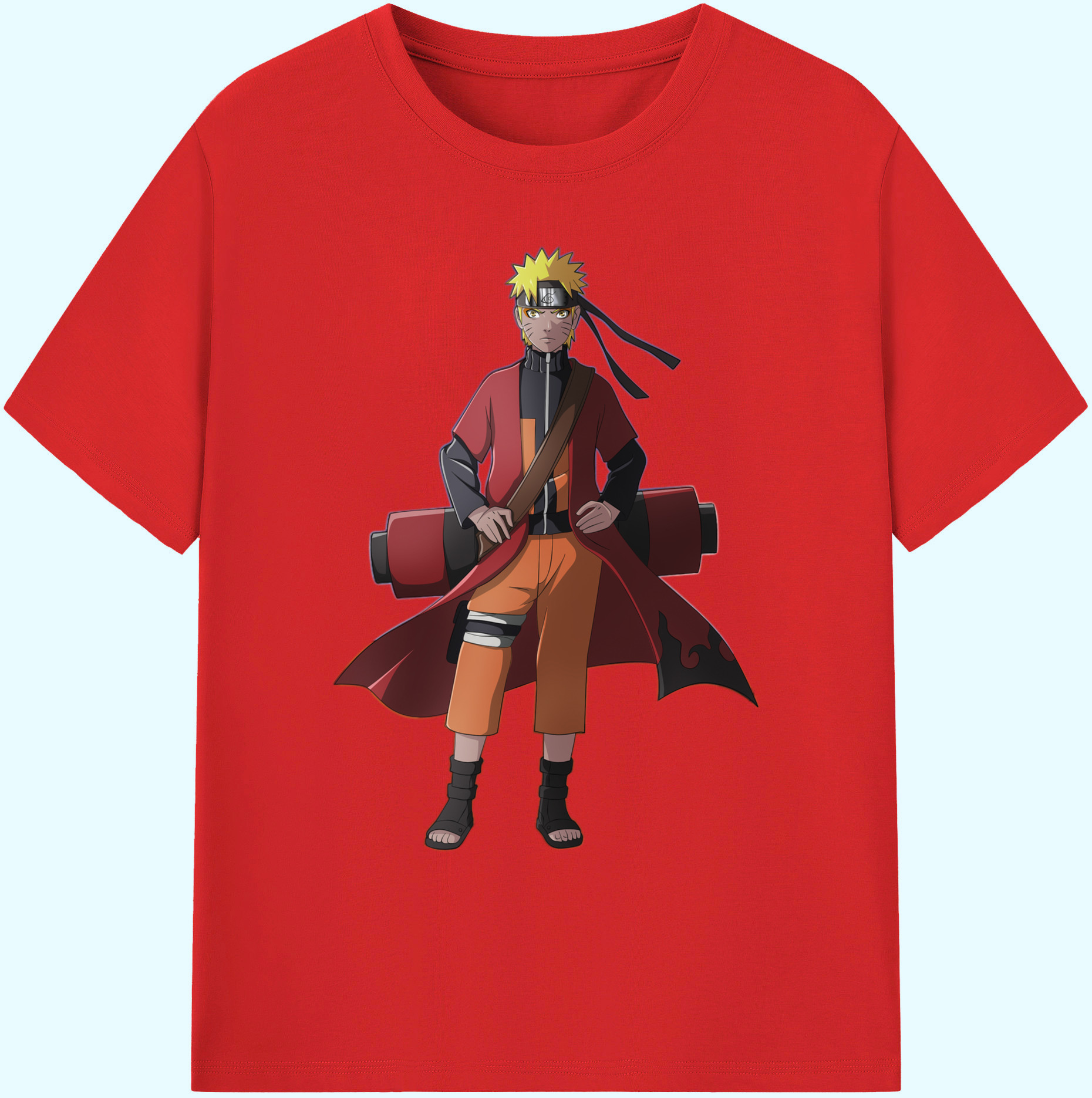 （画像用） NARUTO -ナルト- うずまき ナルト Uzumaki Naruto 綿100％ メンズ半袖Tシャツ｜肌触りやわらか＆通気性