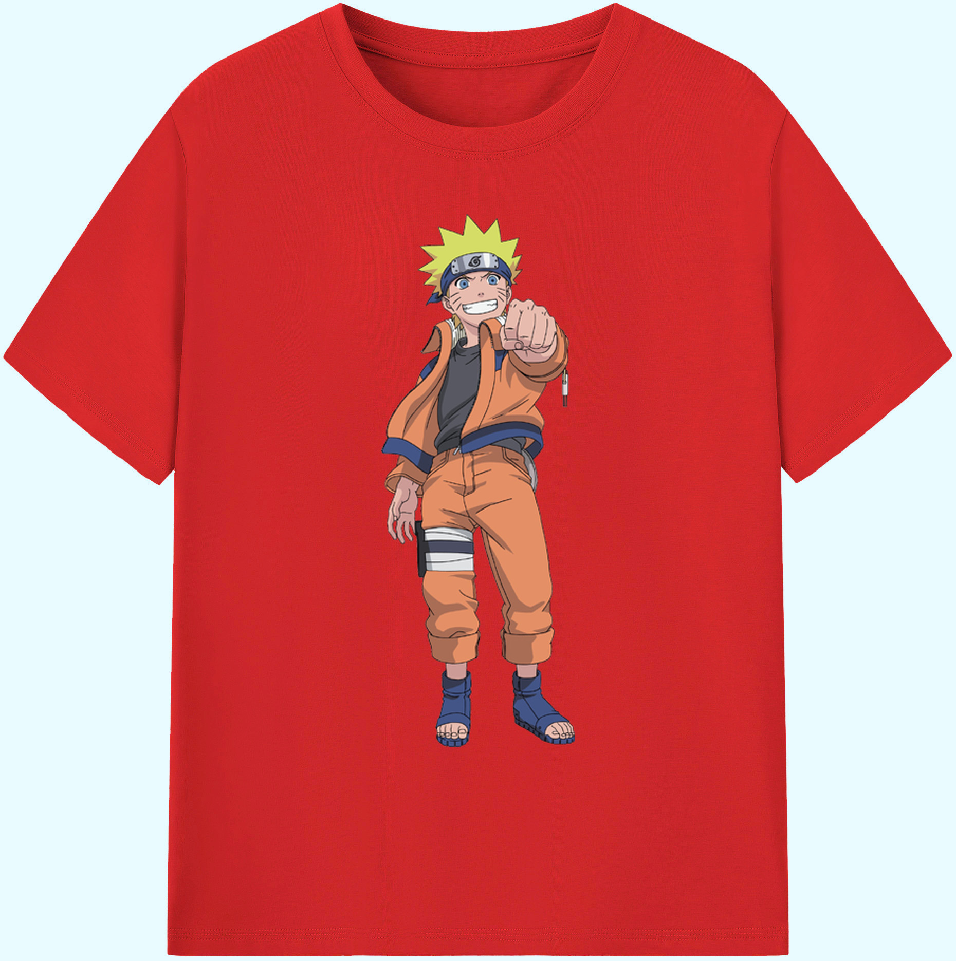 （画像用） NARUTO -ナルト- うずまき ナルト Uzumaki Naruto 綿100％ メンズ半袖Tシャツ｜肌触りやわらか＆通気性
