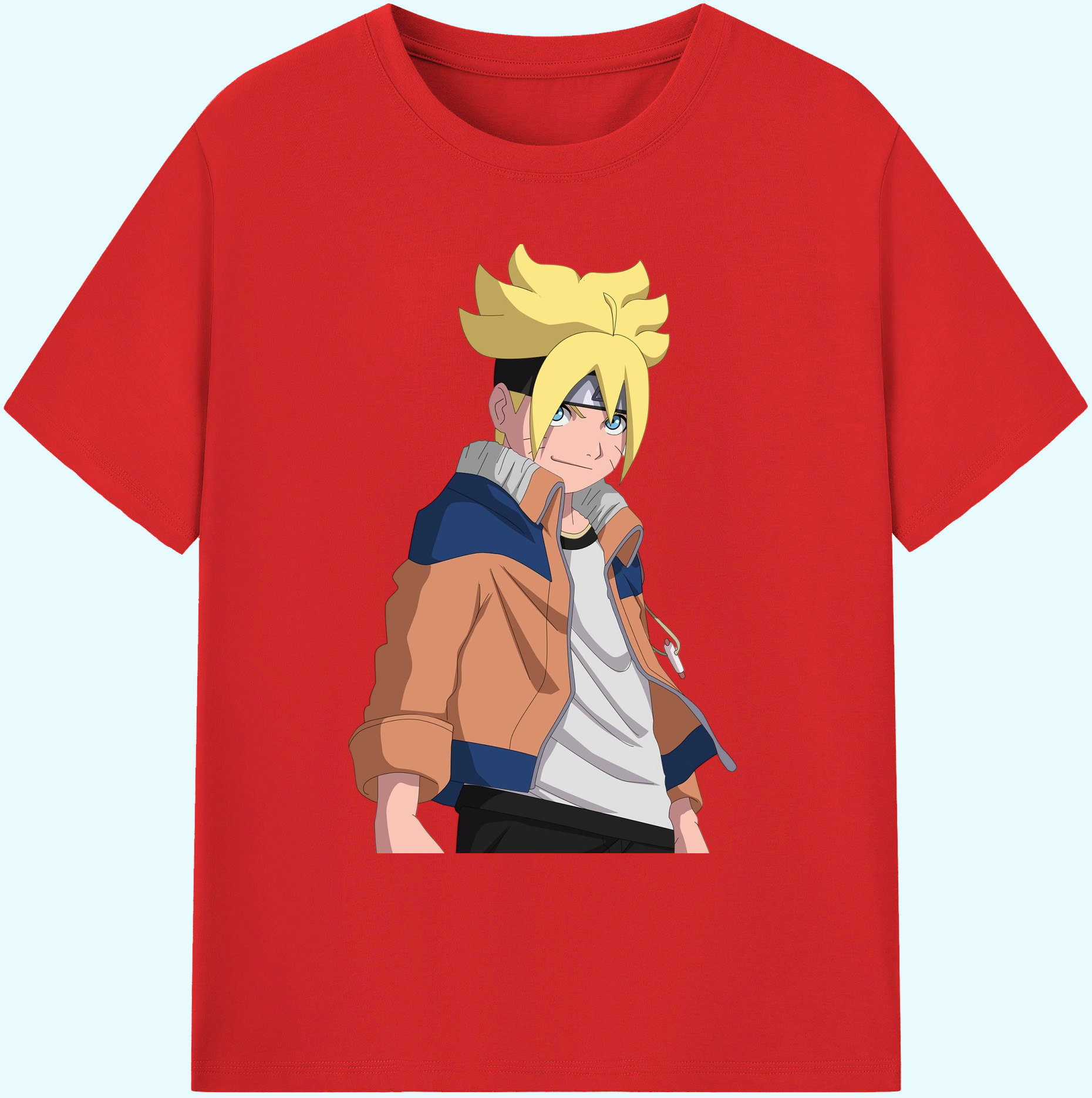 （画像用） NARUTO -ナルト- うずまき ナルト Uzumaki Naruto 綿100％ メンズ半袖Tシャツ｜肌触りやわらか＆通気性