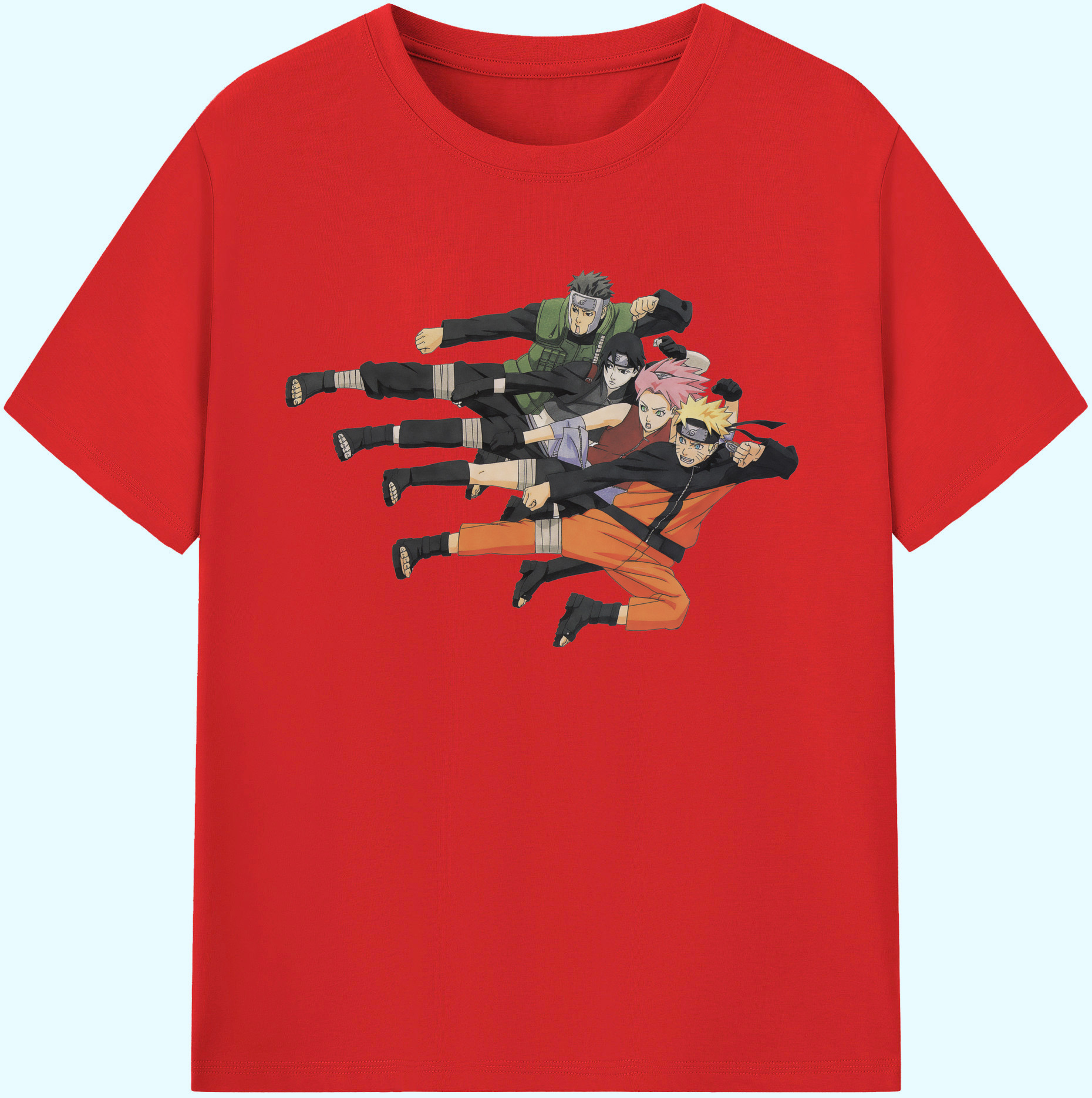 （画像用） NARUTO -ナルト- うずまき ナルト Uzumaki Naruto 綿100％ メンズ半袖Tシャツ｜肌触りやわらか＆通気性