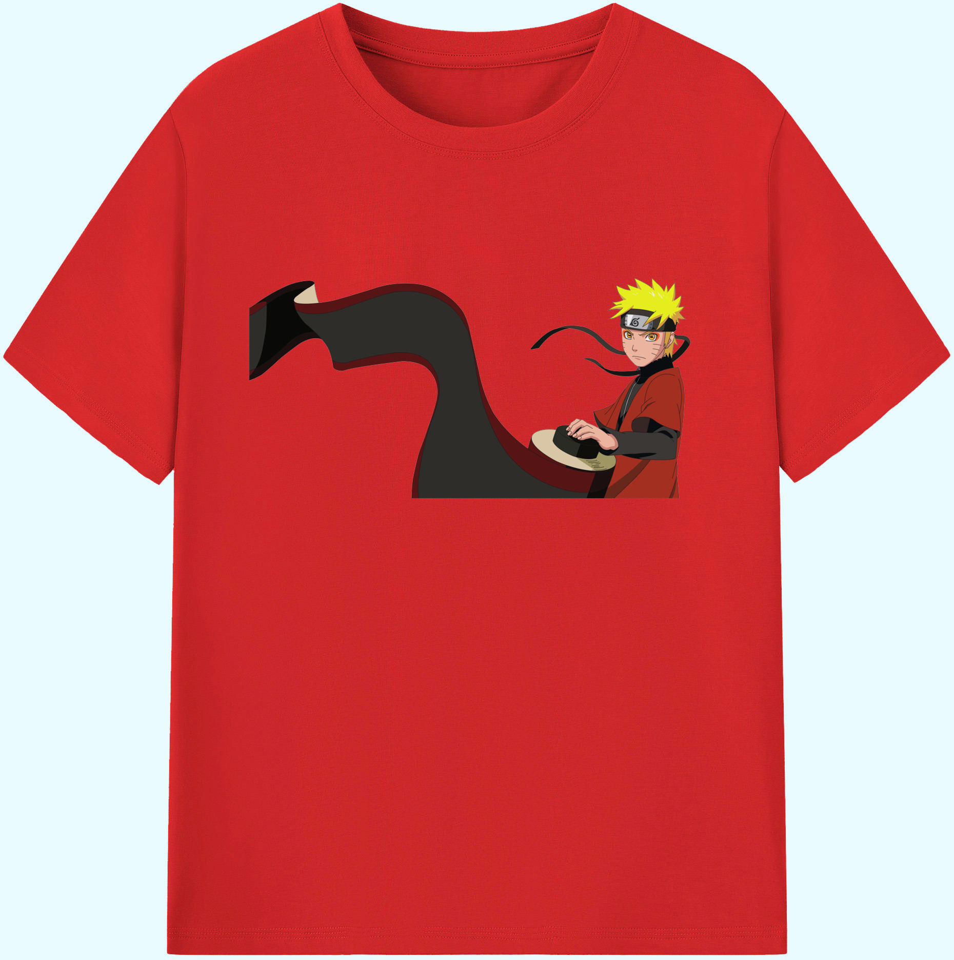 （画像用） NARUTO -ナルト- うずまき ナルト Uzumaki Naruto 綿100％ メンズ半袖Tシャツ｜肌触りやわらか＆通気性