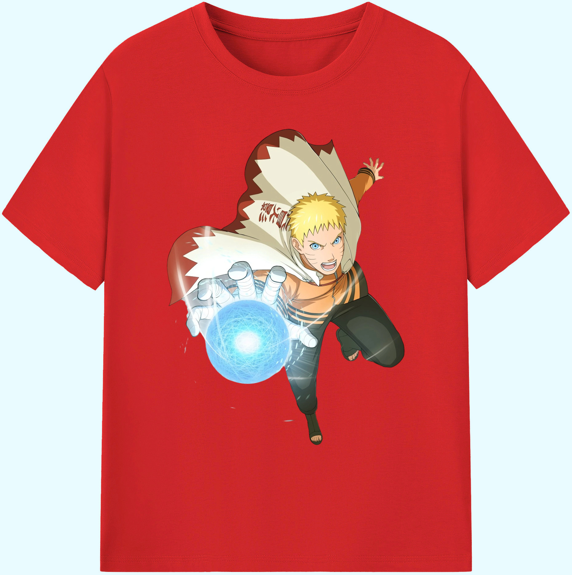 （画像用） NARUTO -ナルト- うずまき ナルト Uzumaki Naruto 綿100％ メンズ半袖Tシャツ｜肌触りやわらか＆通気性