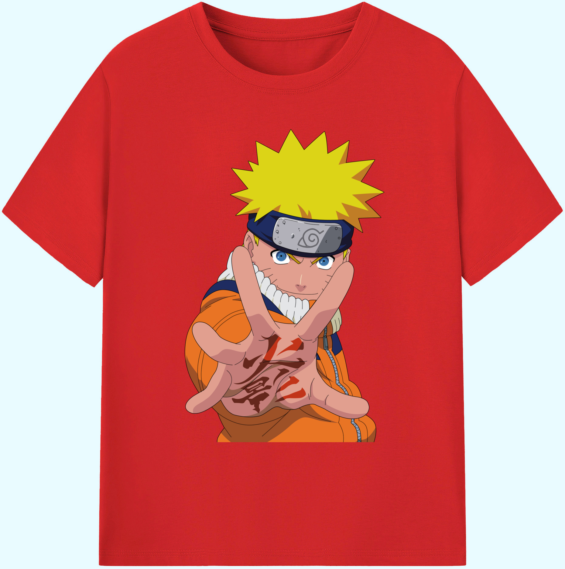 （画像用） NARUTO -ナルト- うずまき ナルト Uzumaki Naruto 綿100％ メンズ半袖Tシャツ｜肌触りやわらか＆通気性