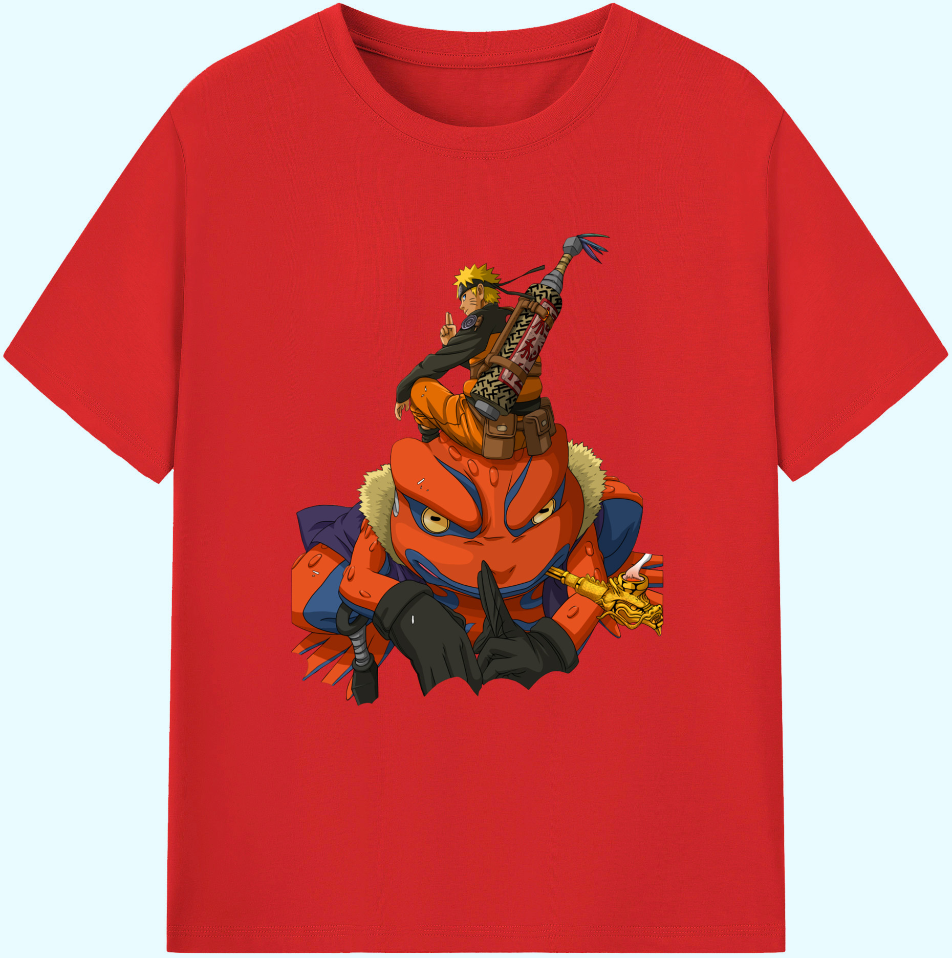 （画像用） NARUTO -ナルト- うずまき ナルト Uzumaki Naruto 綿100％ メンズ半袖Tシャツ｜肌触りやわらか＆通気性