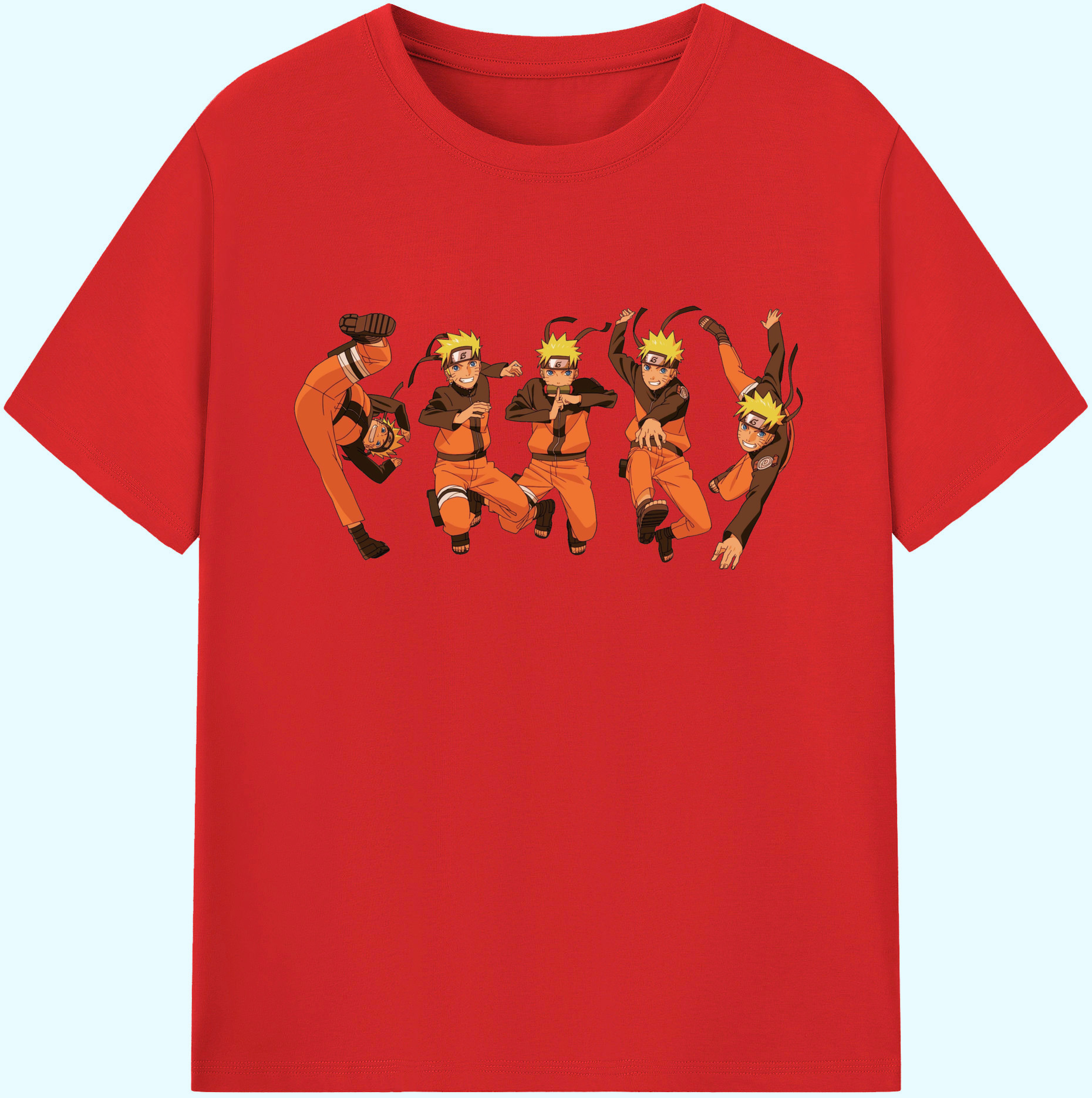 （画像用） NARUTO -ナルト- うずまき ナルト Uzumaki Naruto 綿100％ メンズ半袖Tシャツ｜肌触りやわらか＆通気性
