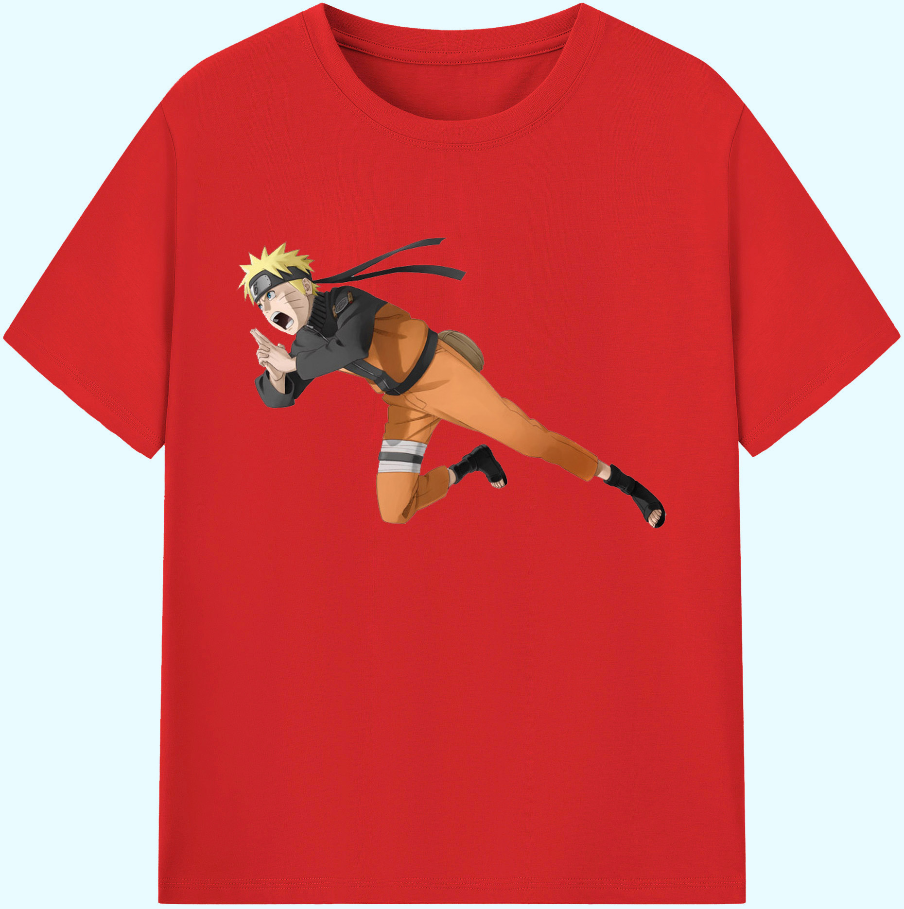 （画像用） NARUTO -ナルト- うずまき ナルト Uzumaki Naruto 綿100％ メンズ半袖Tシャツ｜肌触りやわらか＆通気性