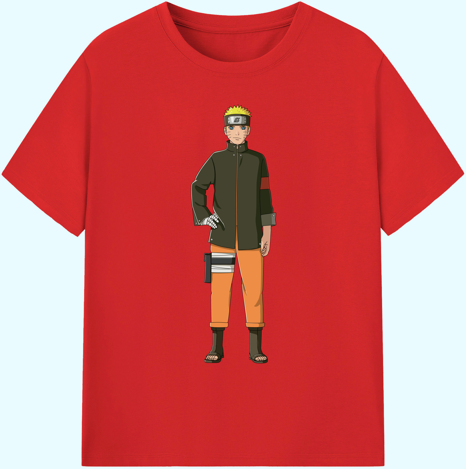 （画像用） NARUTO -ナルト- うずまき ナルト Uzumaki Naruto 綿100％ メンズ半袖Tシャツ｜肌触りやわらか＆通気性