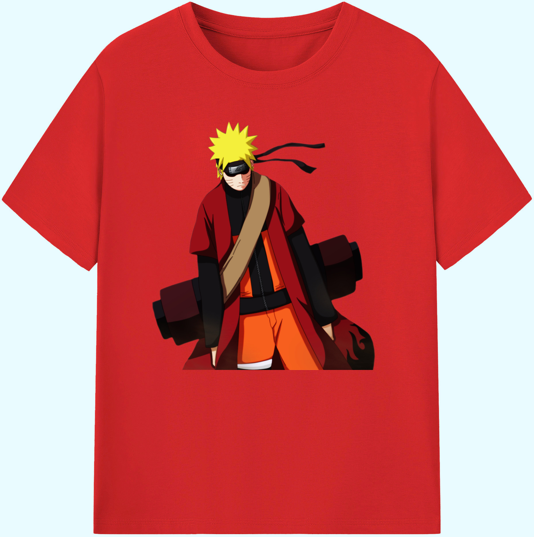 （画像用） NARUTO -ナルト- うずまき ナルト Uzumaki Naruto 綿100％ メンズ半袖Tシャツ｜肌触りやわらか＆通気性