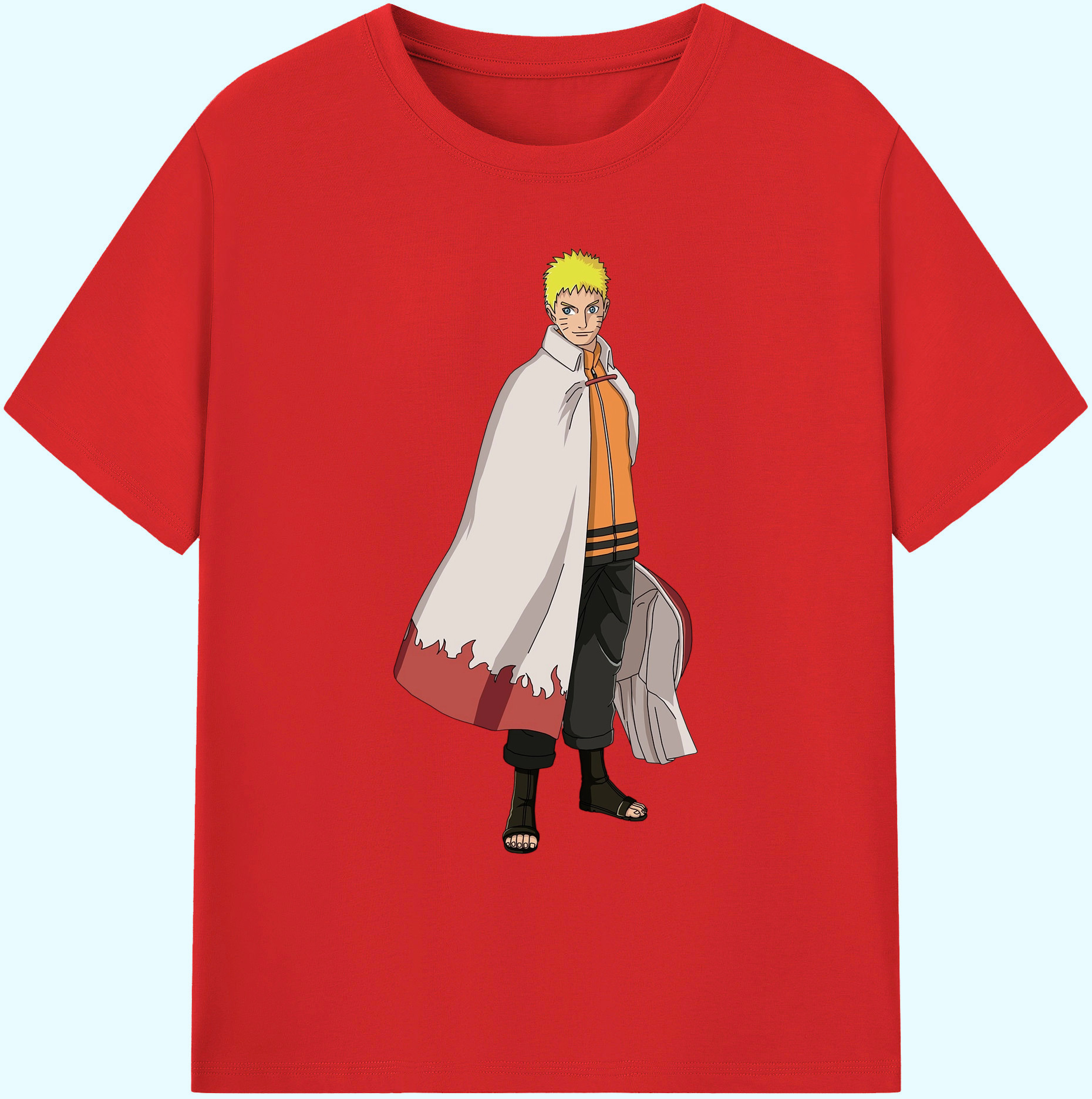 （画像用） NARUTO -ナルト- うずまき ナルト Uzumaki Naruto 綿100％ メンズ半袖Tシャツ｜肌触りやわらか＆通気性