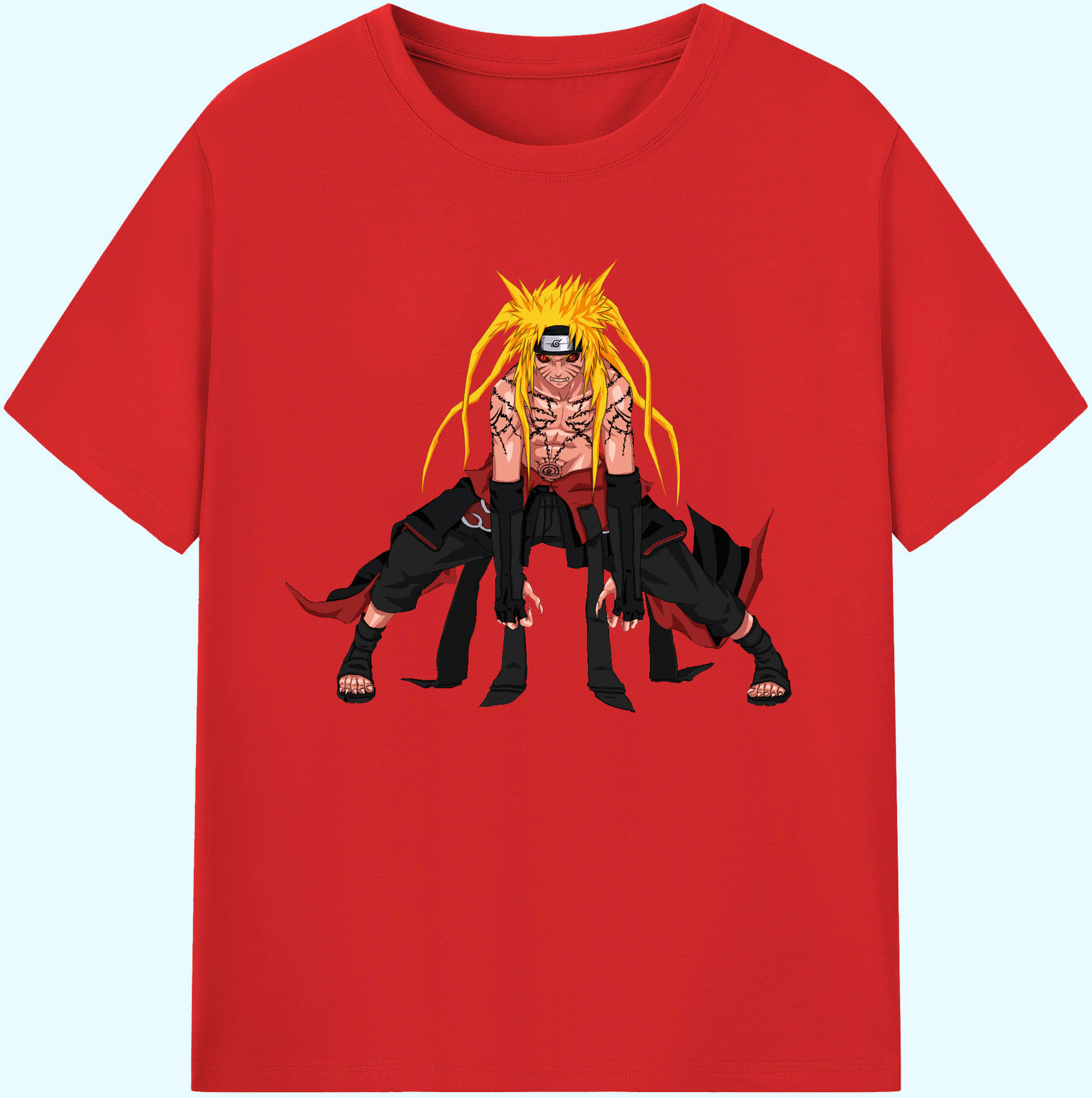 （画像用） NARUTO -ナルト- うずまき ナルト Uzumaki Naruto 綿100％ メンズ半袖Tシャツ｜肌触りやわらか＆通気性