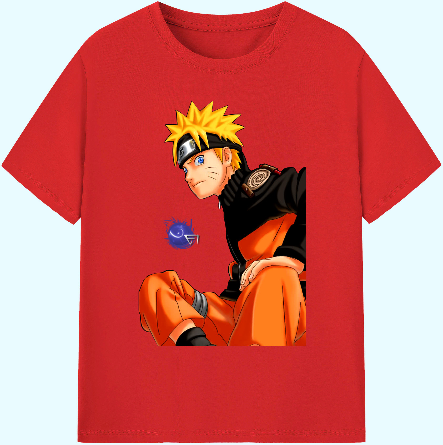 （画像用） NARUTO -ナルト- うずまき ナルト Uzumaki Naruto 綿100％ メンズ半袖Tシャツ｜肌触りやわらか＆通気性