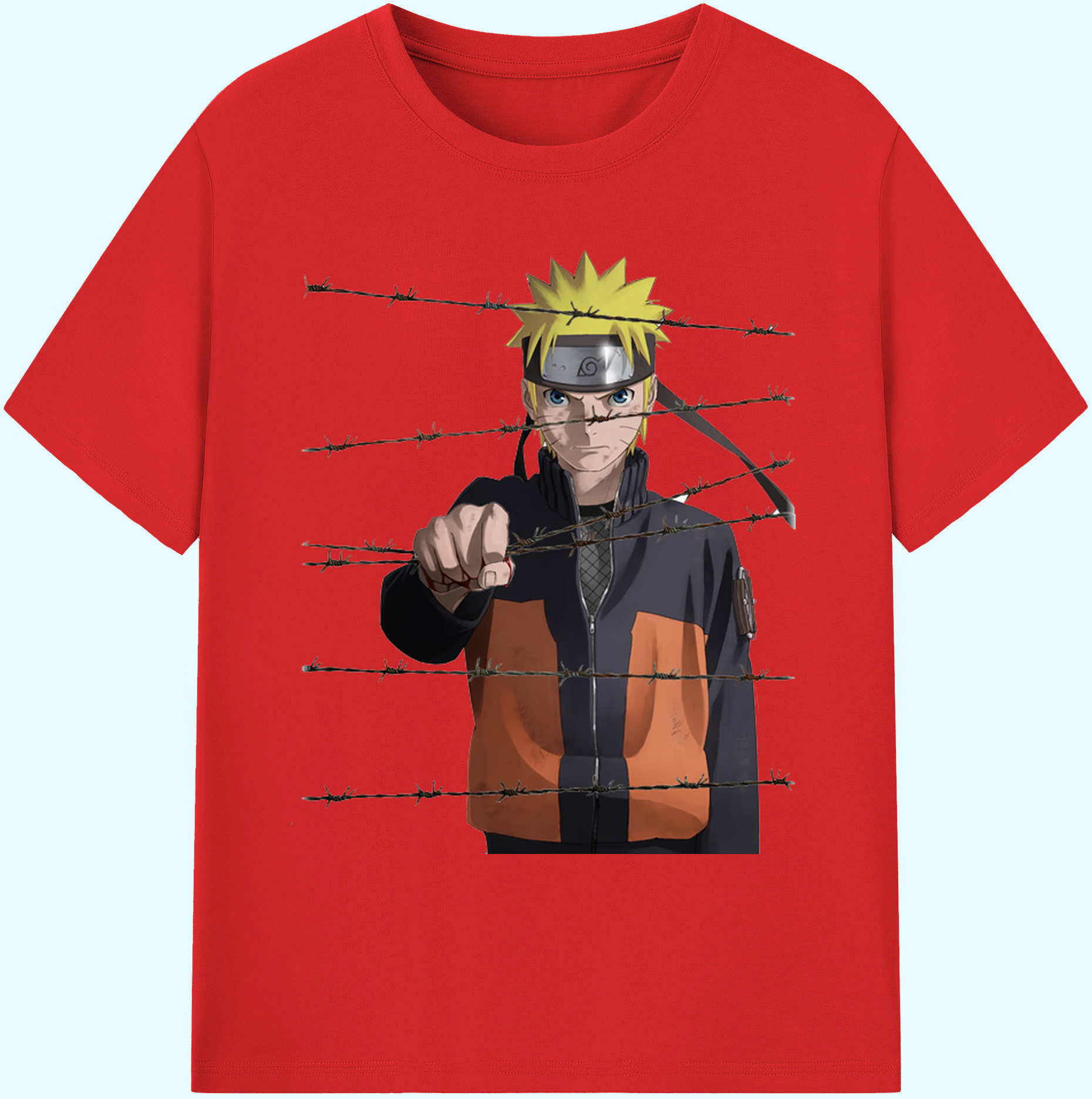 （画像用） NARUTO -ナルト- うずまき ナルト Uzumaki Naruto 綿100％ メンズ半袖Tシャツ｜肌触りやわらか＆通気性