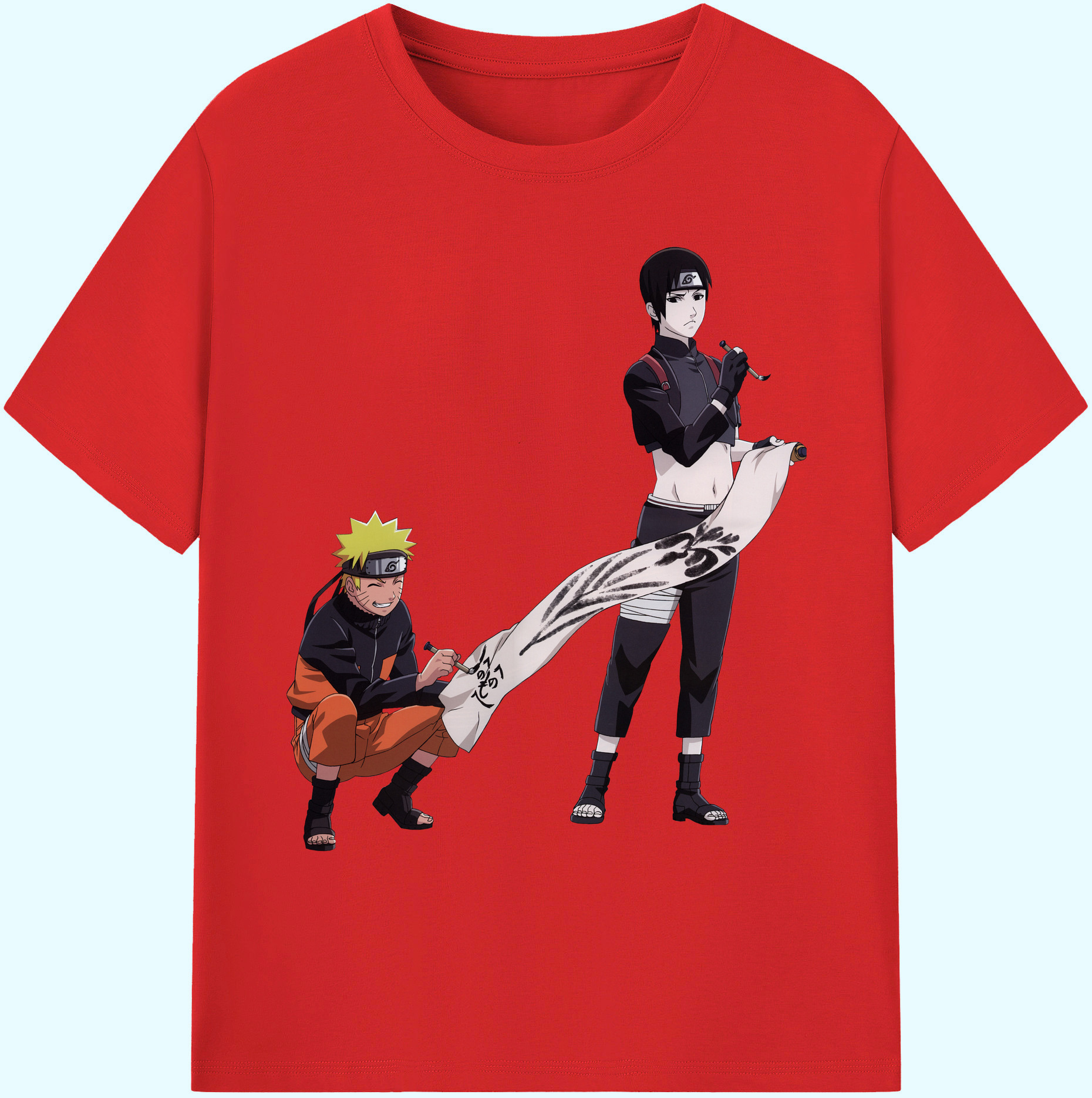 （画像用） NARUTO -ナルト- うずまき ナルト Uzumaki Naruto 綿100％ メンズ半袖Tシャツ｜肌触りやわらか＆通気性