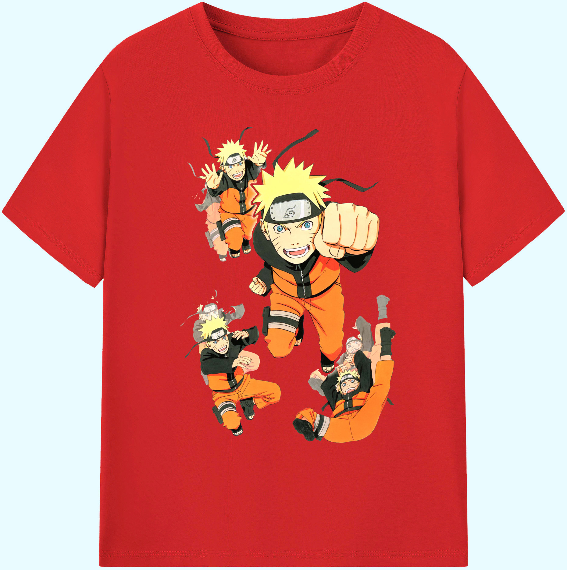 （画像用） NARUTO -ナルト- うずまき ナルト Uzumaki Naruto 綿100％ メンズ半袖Tシャツ｜肌触りやわらか＆通気性