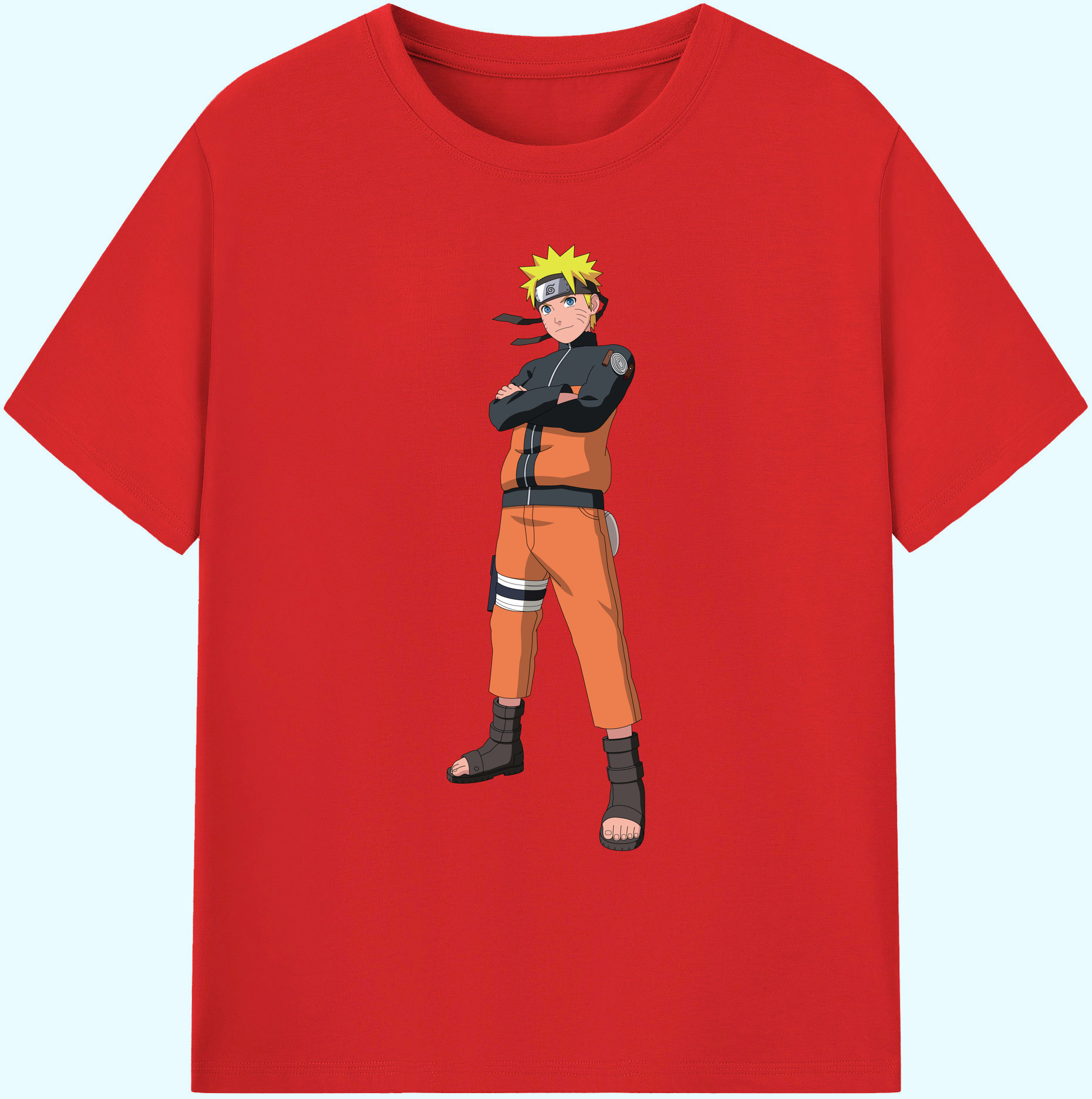 （画像用） NARUTO -ナルト- うずまき ナルト Uzumaki Naruto 綿100％ メンズ半袖Tシャツ｜肌触りやわらか＆通気性