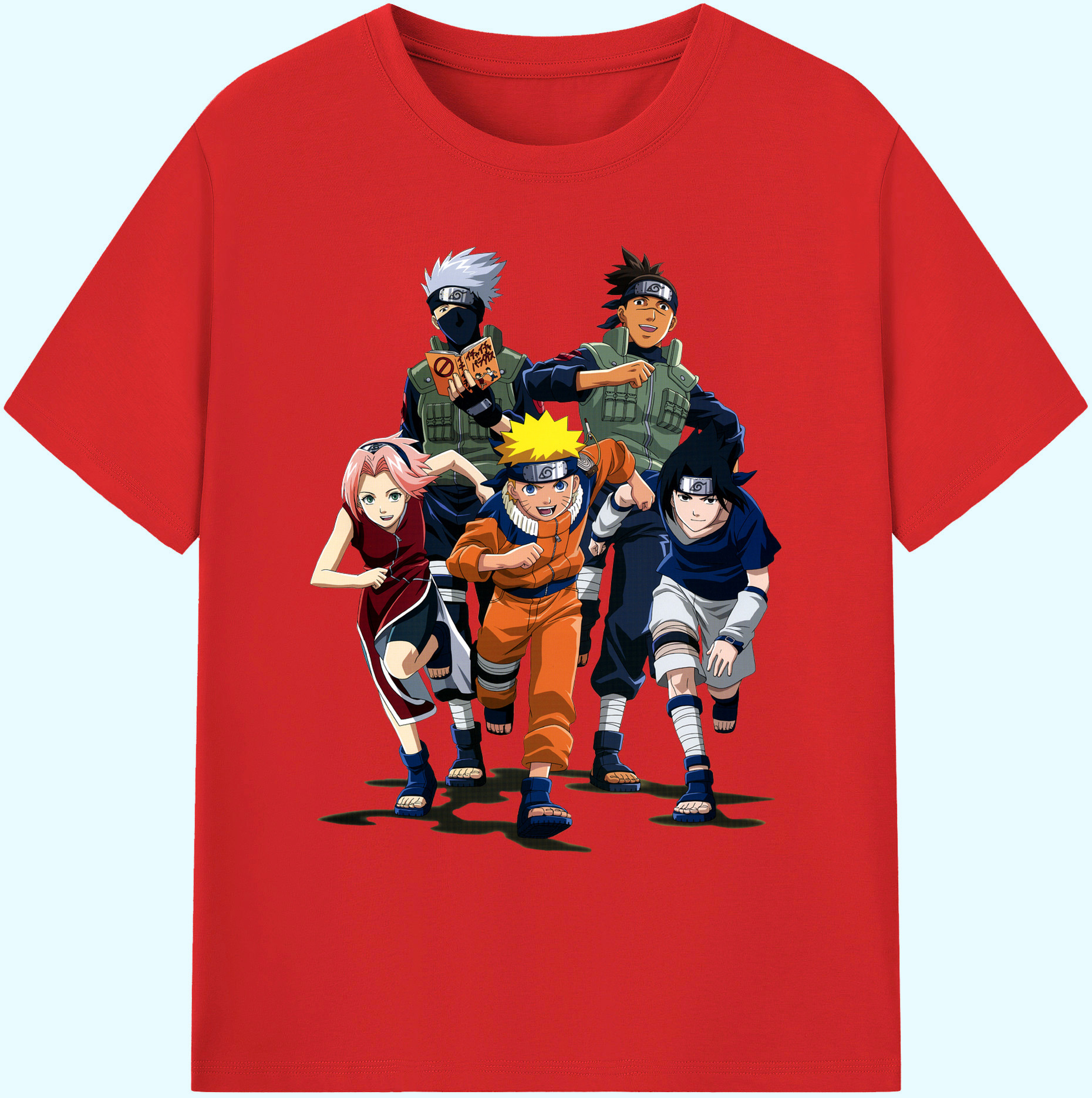 （画像用） NARUTO -ナルト- うずまき ナルト Uzumaki Naruto 綿100％ メンズ半袖Tシャツ｜肌触りやわらか＆通気性