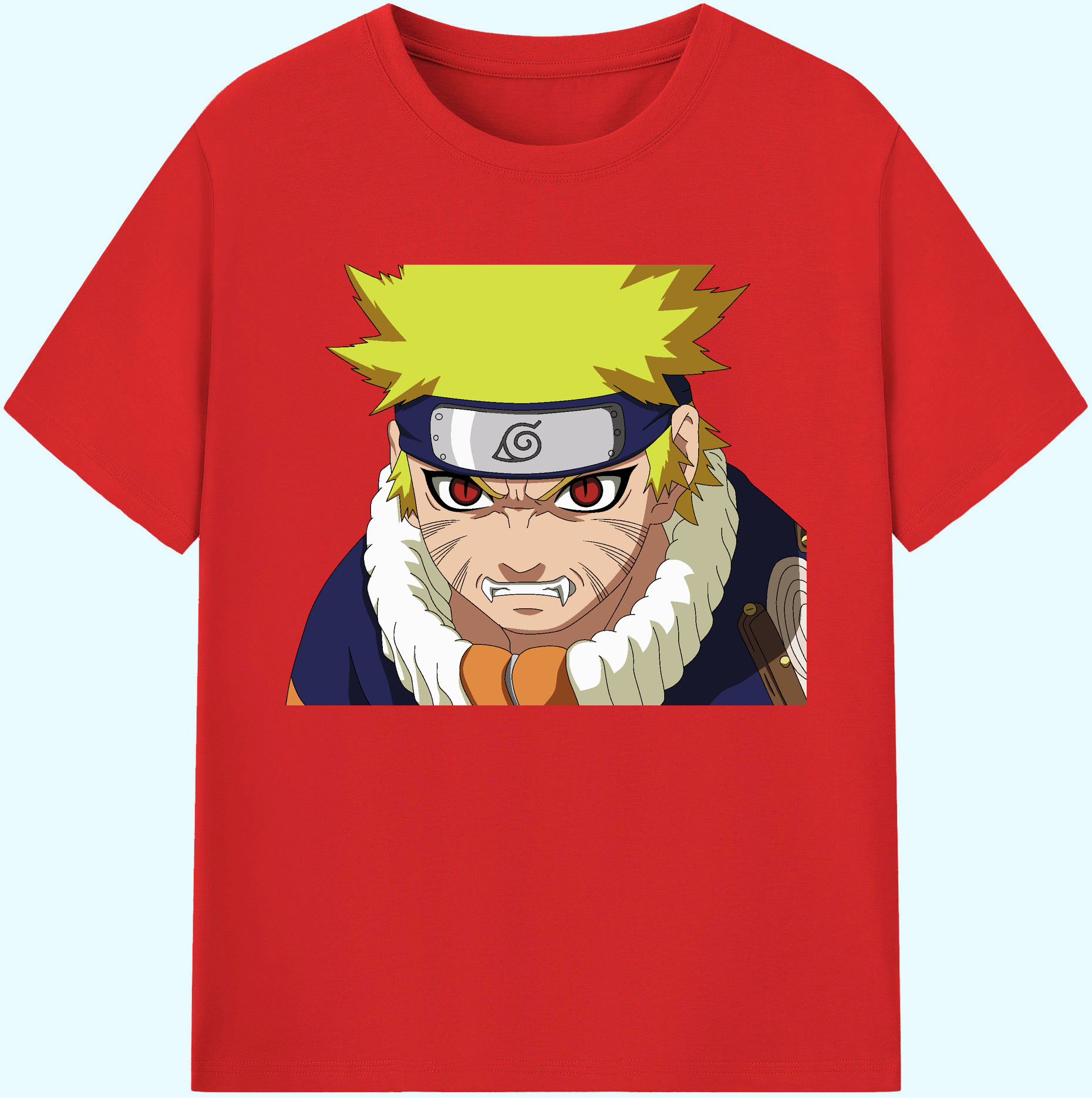 （画像用） NARUTO -ナルト- うずまき ナルト Uzumaki Naruto 綿100％ メンズ半袖Tシャツ｜肌触りやわらか＆通気性