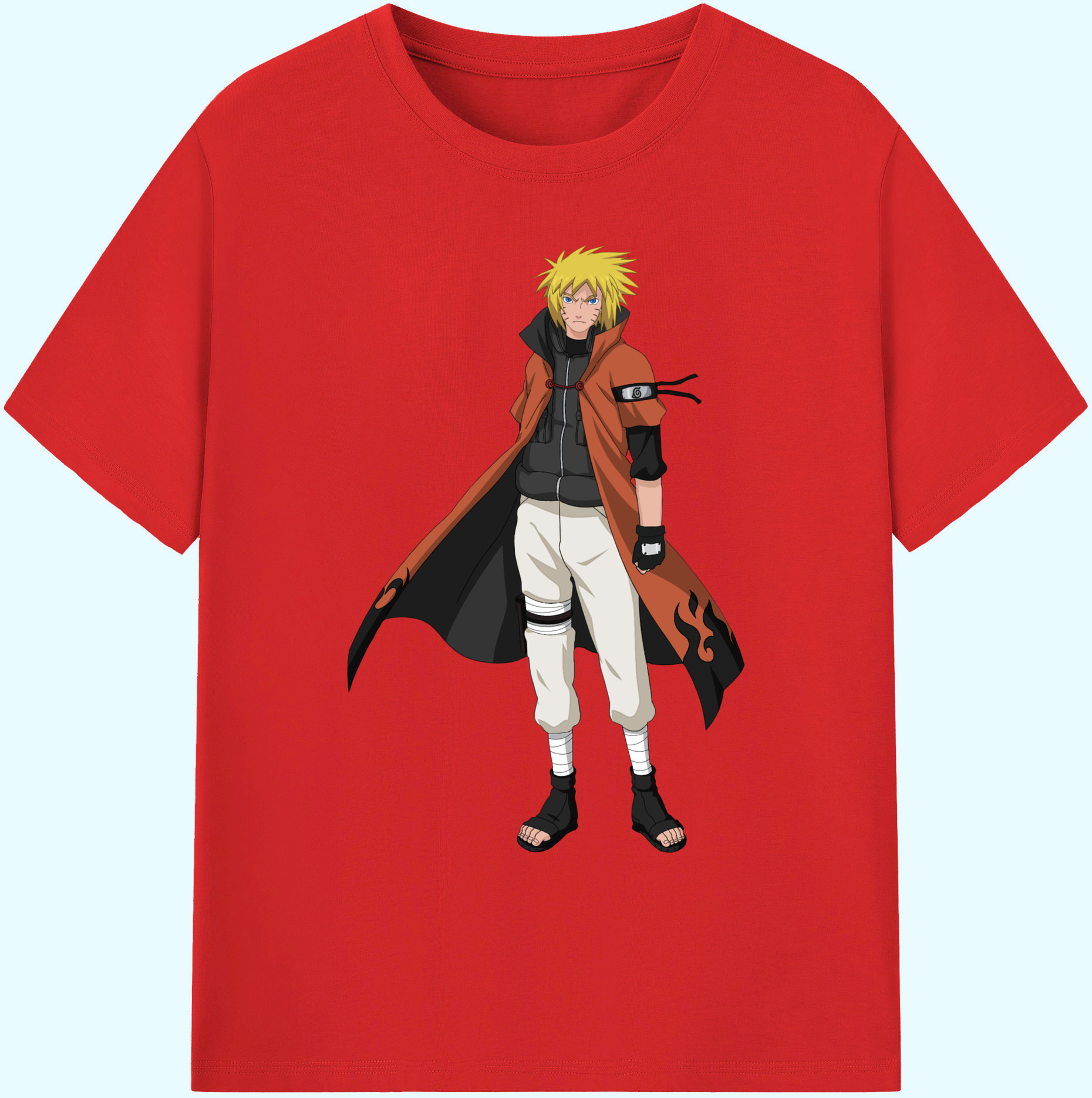 （画像用） NARUTO -ナルト- うずまき ナルト Uzumaki Naruto 綿100％ メンズ半袖Tシャツ｜肌触りやわらか＆通気性