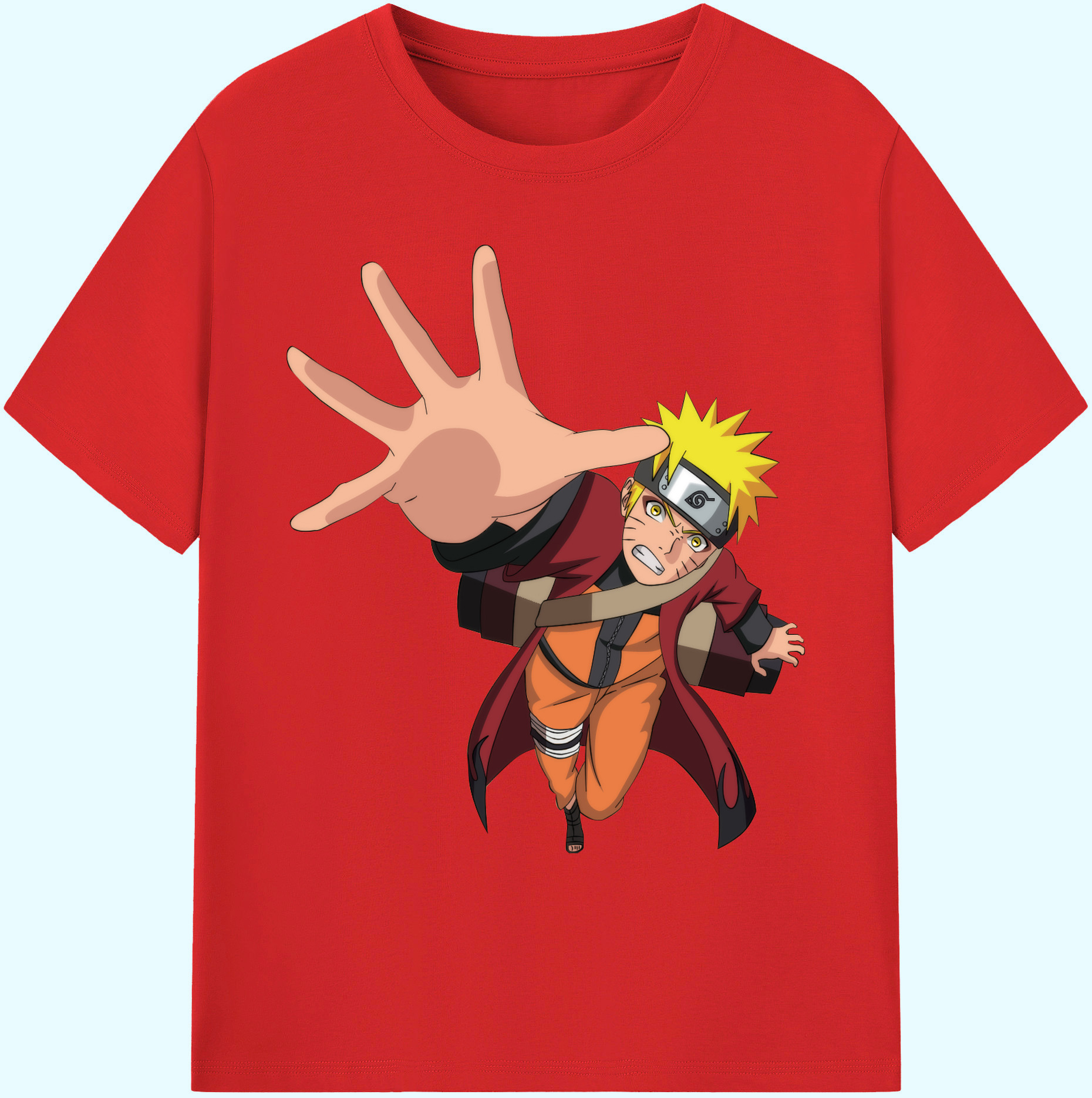 （画像用） NARUTO -ナルト- うずまき ナルト Uzumaki Naruto 綿100％ メンズ半袖Tシャツ｜肌触りやわらか＆通気性