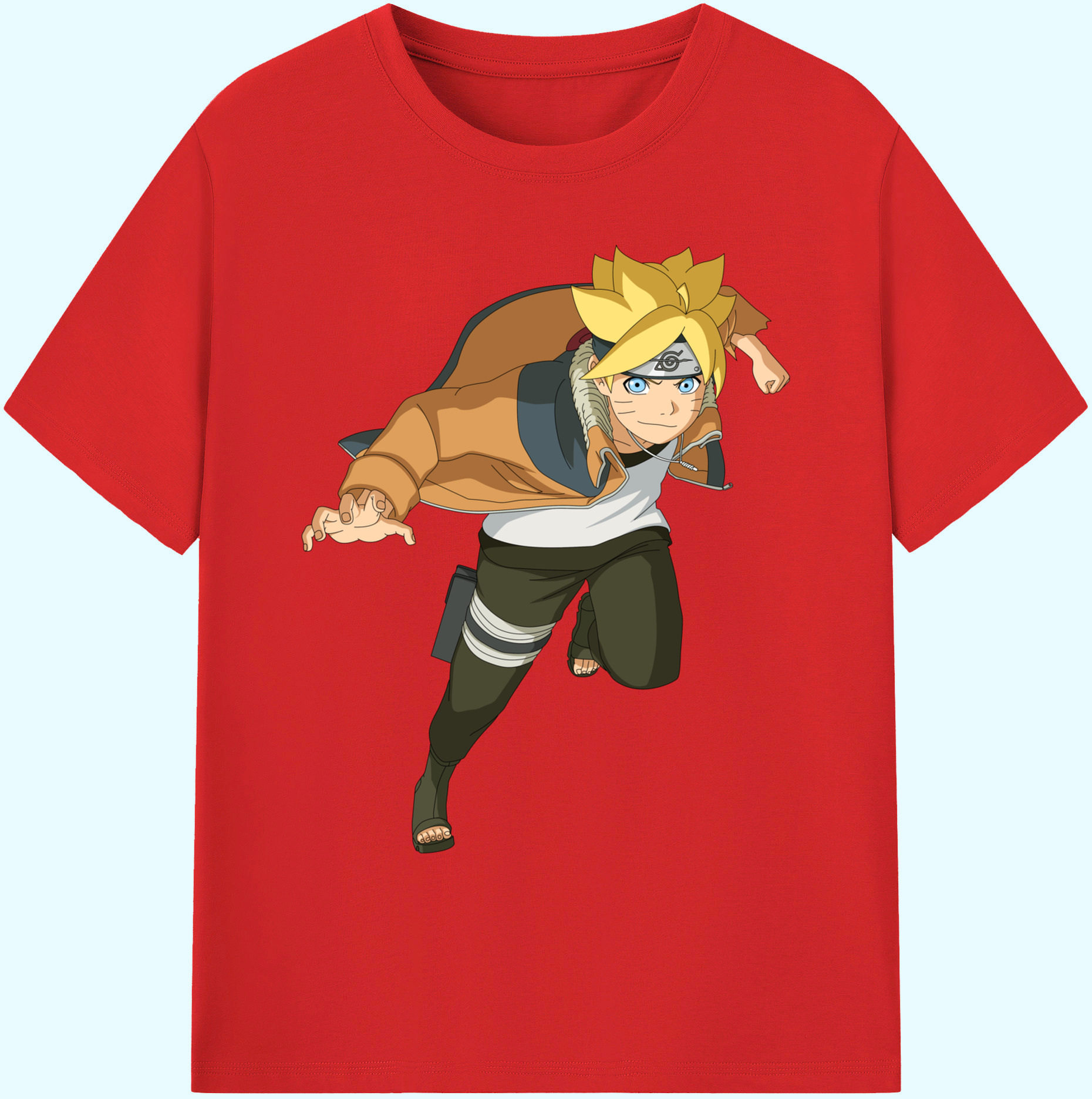 （画像用） NARUTO -ナルト- うずまき ナルト Uzumaki Naruto 綿100％ メンズ半袖Tシャツ｜肌触りやわらか＆通気性