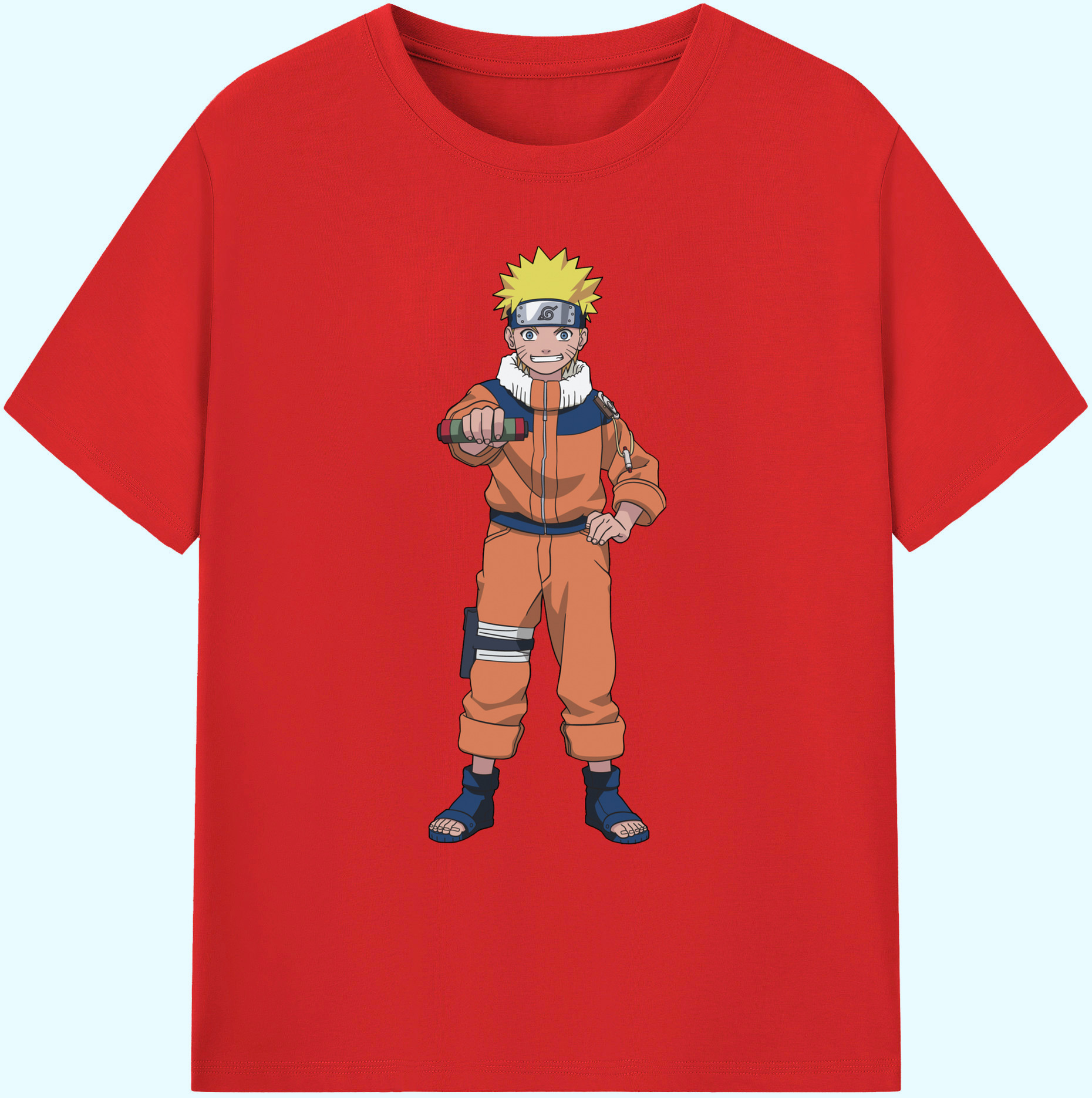 （画像用） NARUTO -ナルト- うずまき ナルト Uzumaki Naruto 綿100％ メンズ半袖Tシャツ｜肌触りやわらか＆通気性