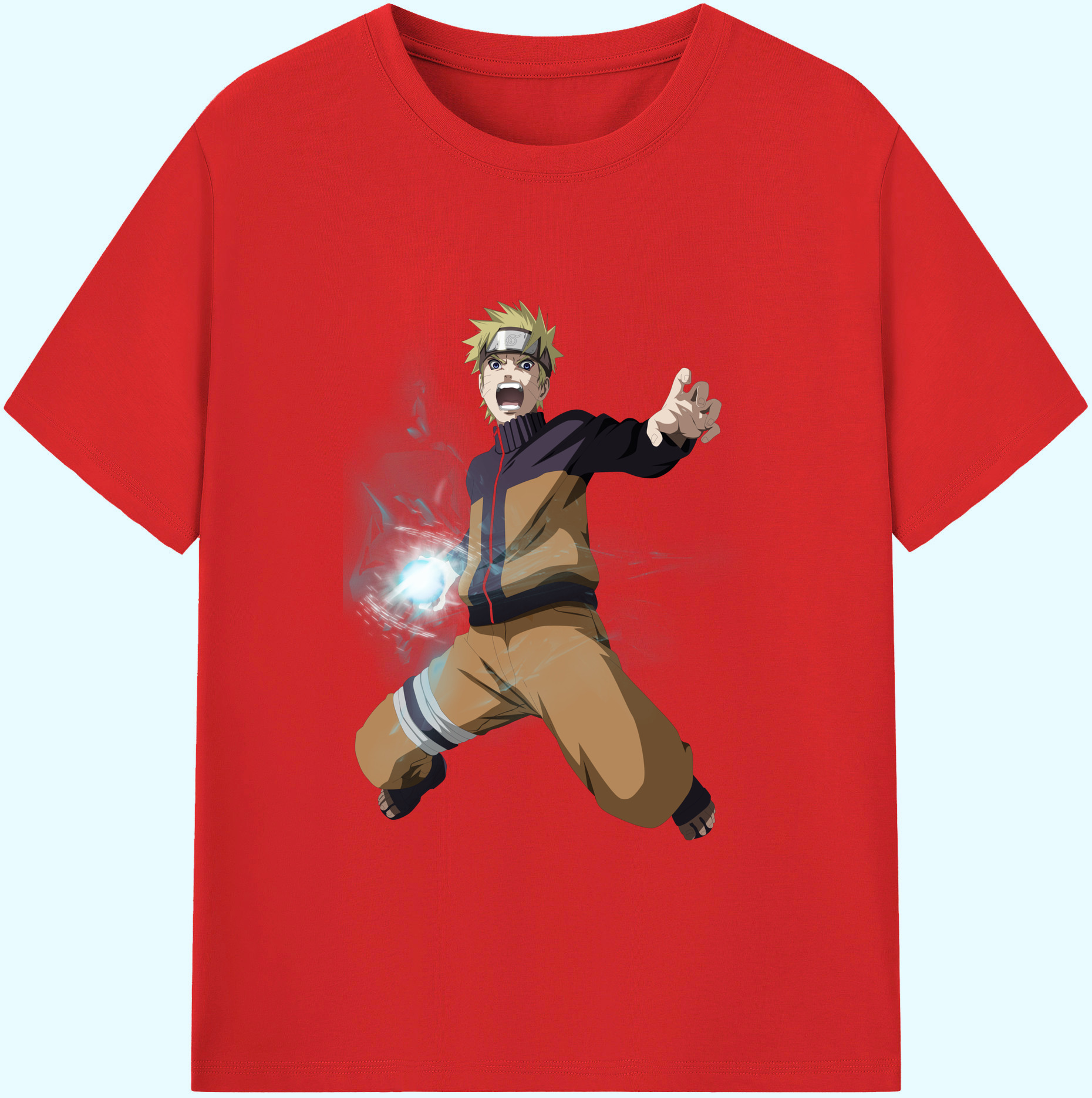 （画像用） NARUTO -ナルト- うずまき ナルト Uzumaki Naruto 綿100％ メンズ半袖Tシャツ｜肌触りやわらか＆通気性