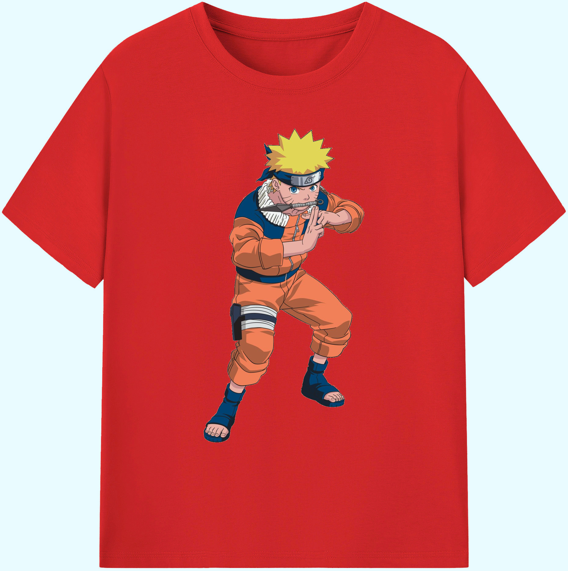 （画像用） NARUTO -ナルト- うずまき ナルト Uzumaki Naruto 綿100％ メンズ半袖Tシャツ｜肌触りやわらか＆通気性