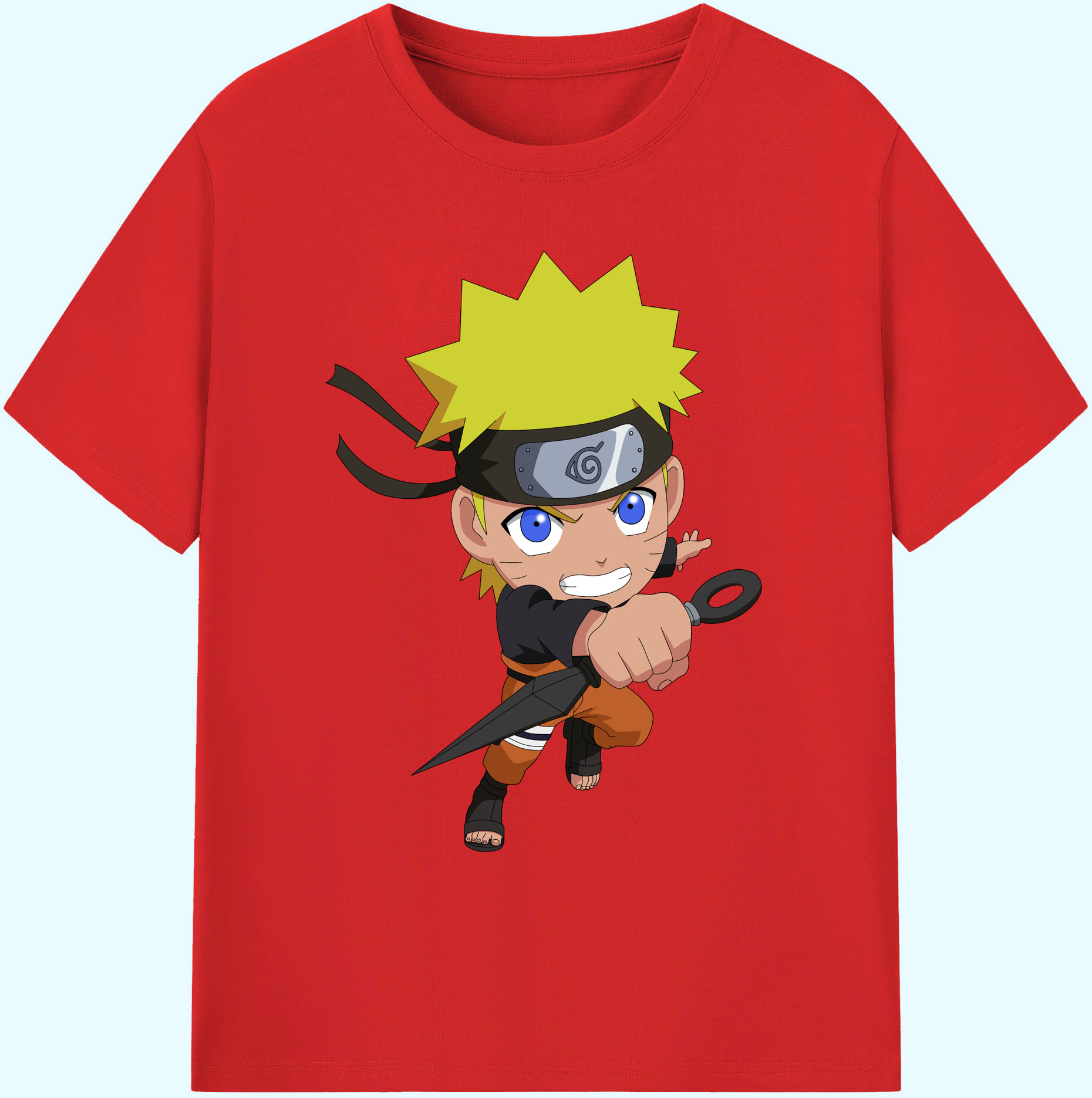 （画像用） NARUTO -ナルト- うずまき ナルト Uzumaki Naruto 綿100％ メンズ半袖Tシャツ｜肌触りやわらか＆通気性