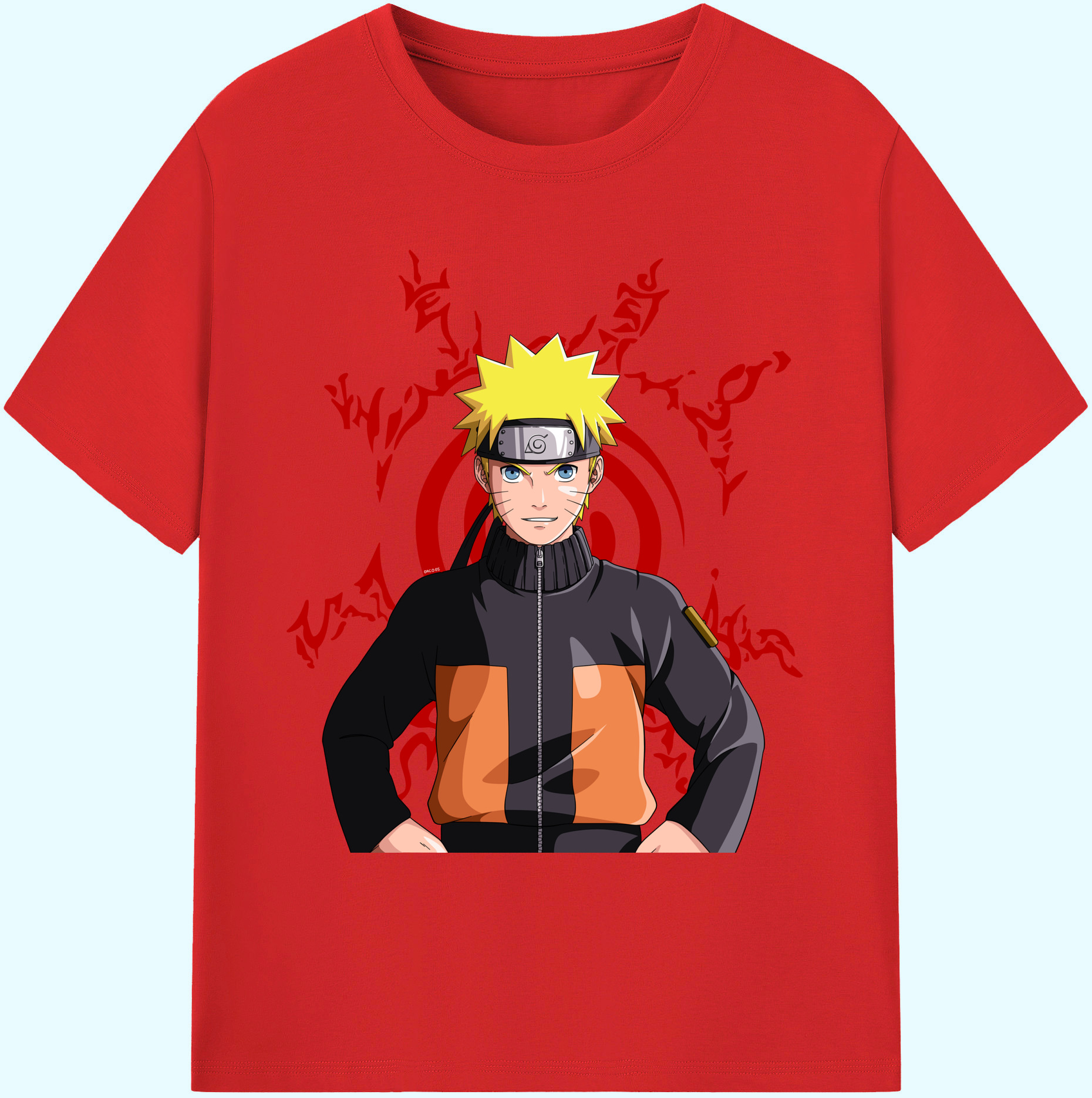 （画像用） NARUTO -ナルト- うずまき ナルト Uzumaki Naruto 綿100％ メンズ半袖Tシャツ｜肌触りやわらか＆通気性