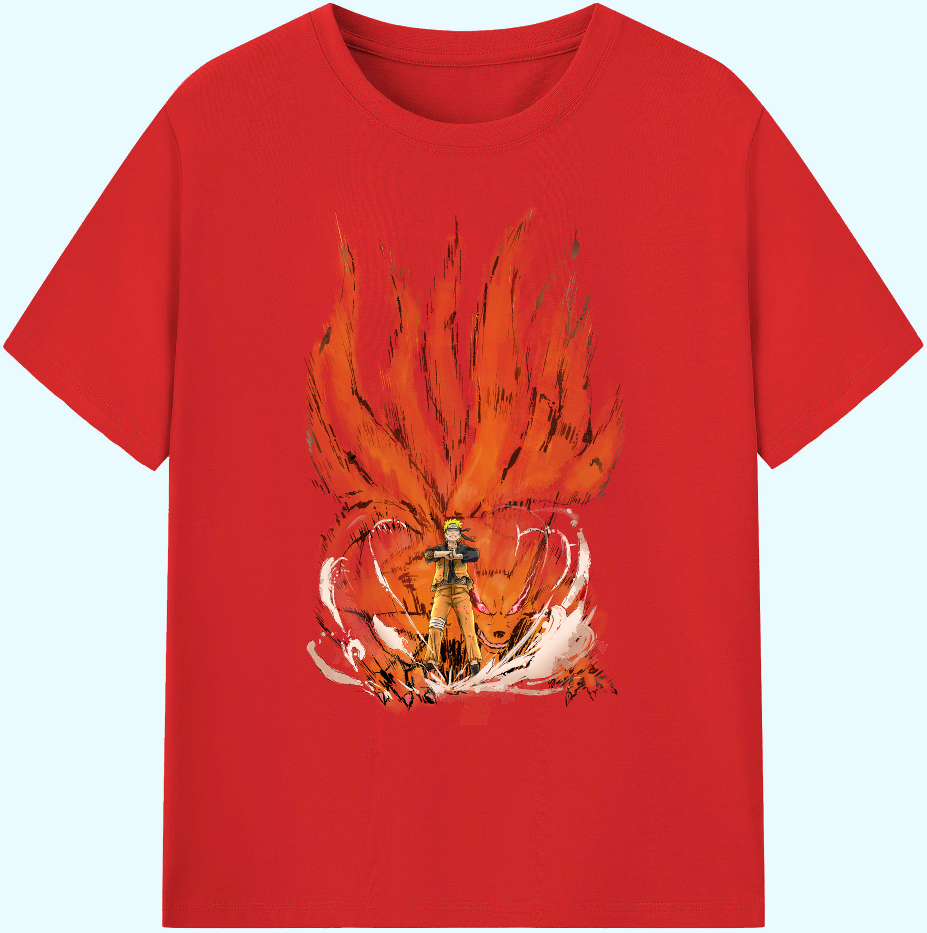 （画像用） NARUTO -ナルト- うずまき ナルト Uzumaki Naruto 綿100％ メンズ半袖Tシャツ｜肌触りやわらか＆通気性