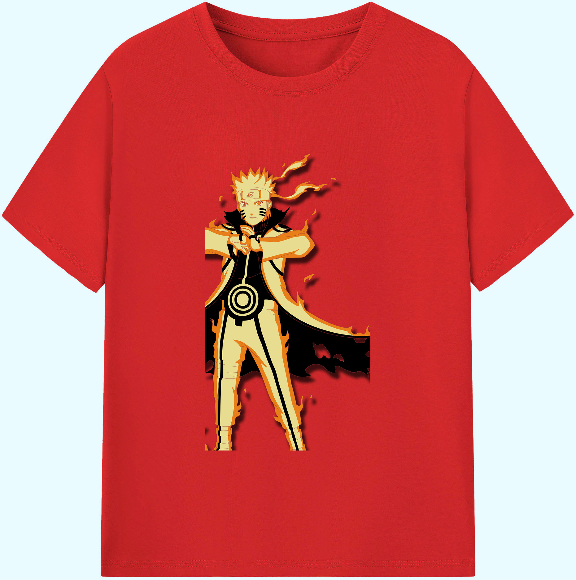 （画像用） NARUTO -ナルト- うずまき ナルト Uzumaki Naruto 綿100％ メンズ半袖Tシャツ｜肌触りやわらか＆通気性