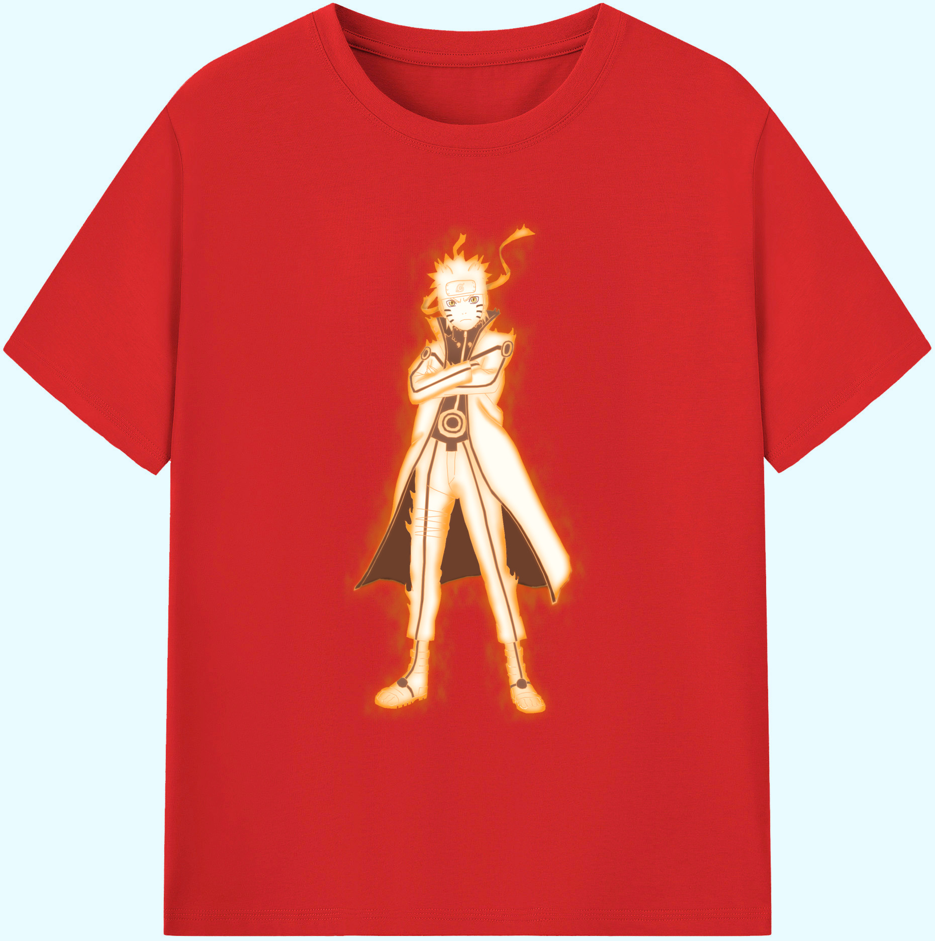 （画像用） NARUTO -ナルト- うずまき ナルト Uzumaki Naruto 綿100％ メンズ半袖Tシャツ｜肌触りやわらか＆通気性