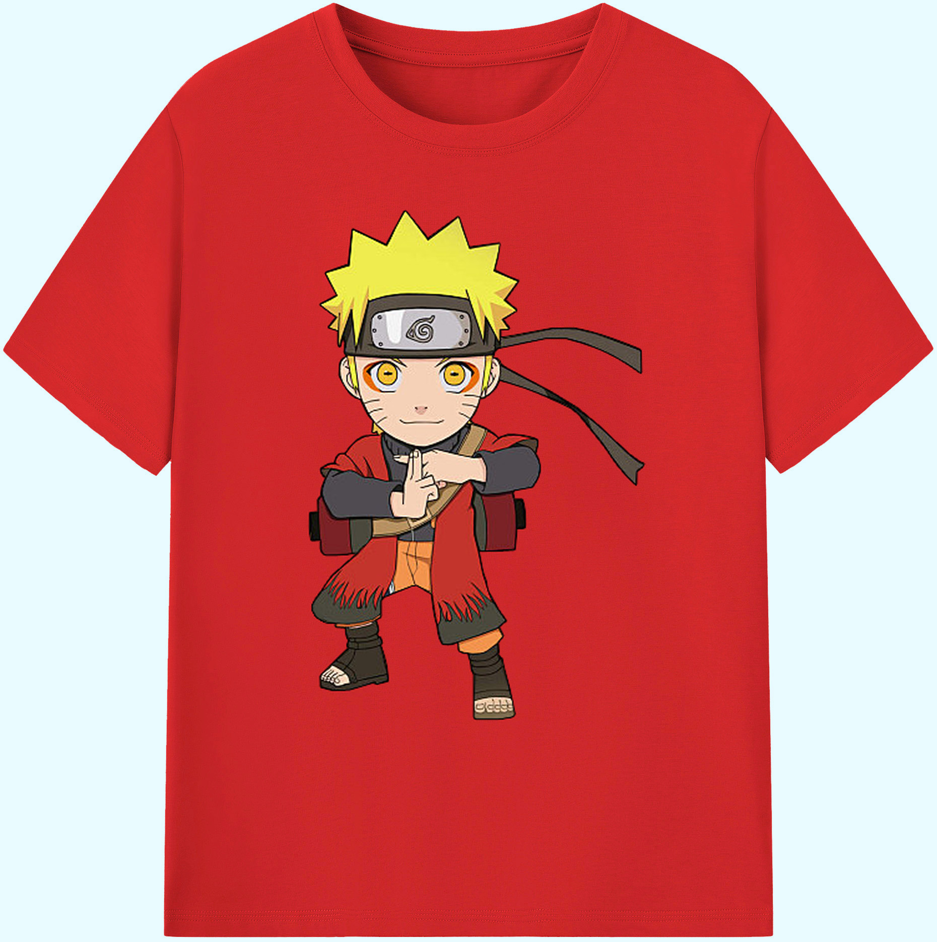 （画像用） NARUTO -ナルト- うずまき ナルト Uzumaki Naruto 綿100％ メンズ半袖Tシャツ｜肌触りやわらか＆通気性