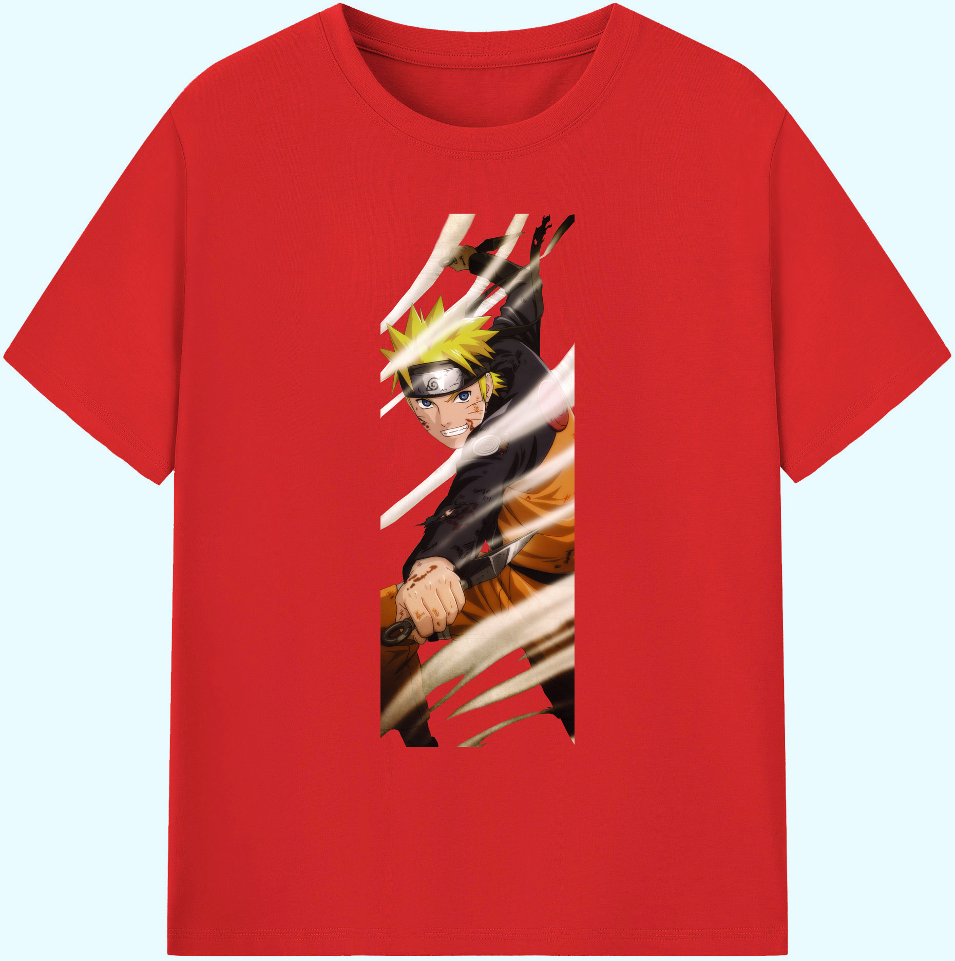 （画像用） NARUTO -ナルト- うずまき ナルト Uzumaki Naruto 綿100％ メンズ半袖Tシャツ｜肌触りやわらか＆通気性