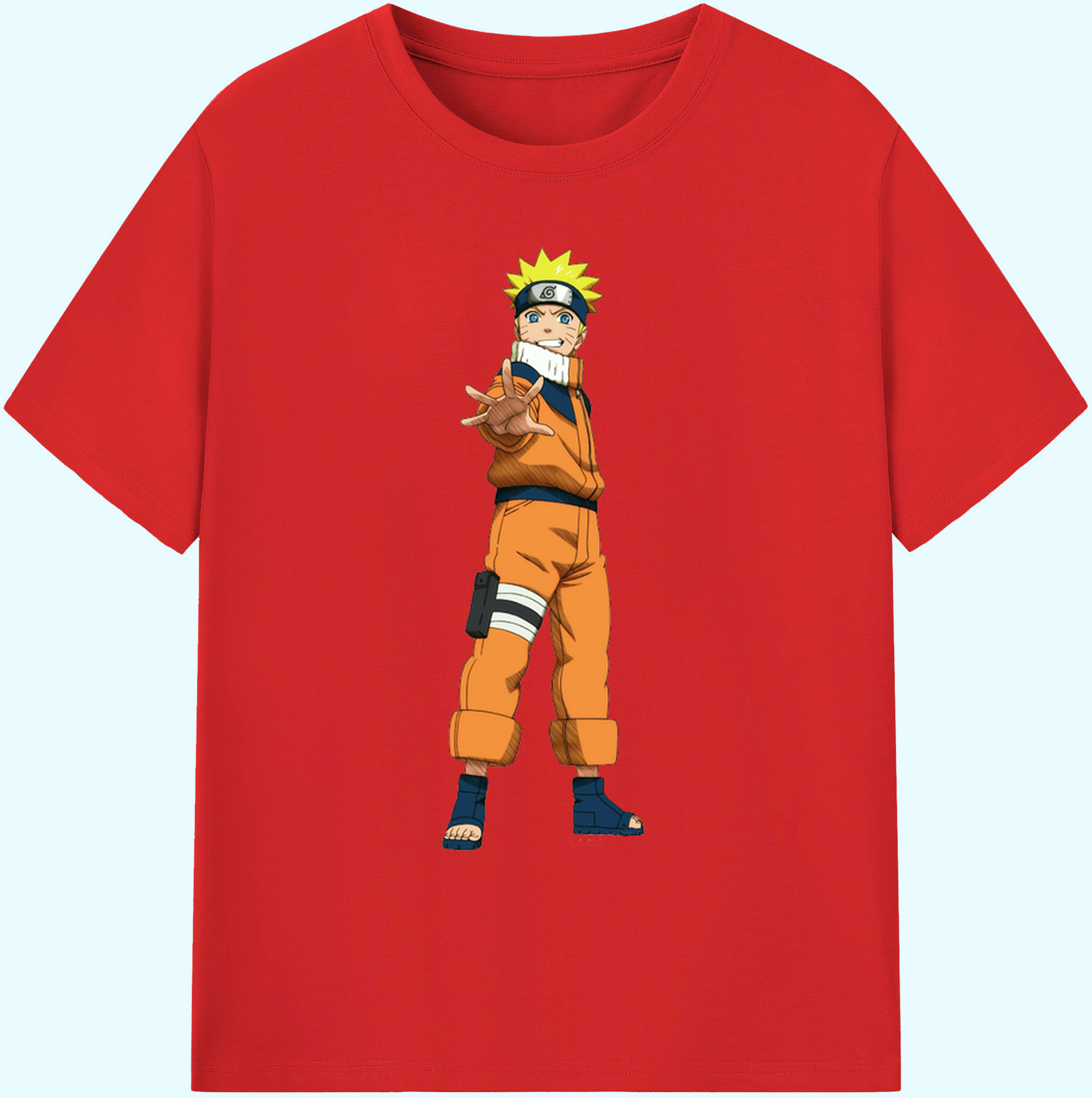 （画像用） NARUTO -ナルト- うずまき ナルト Uzumaki Naruto 綿100％ メンズ半袖Tシャツ｜肌触りやわらか＆通気性