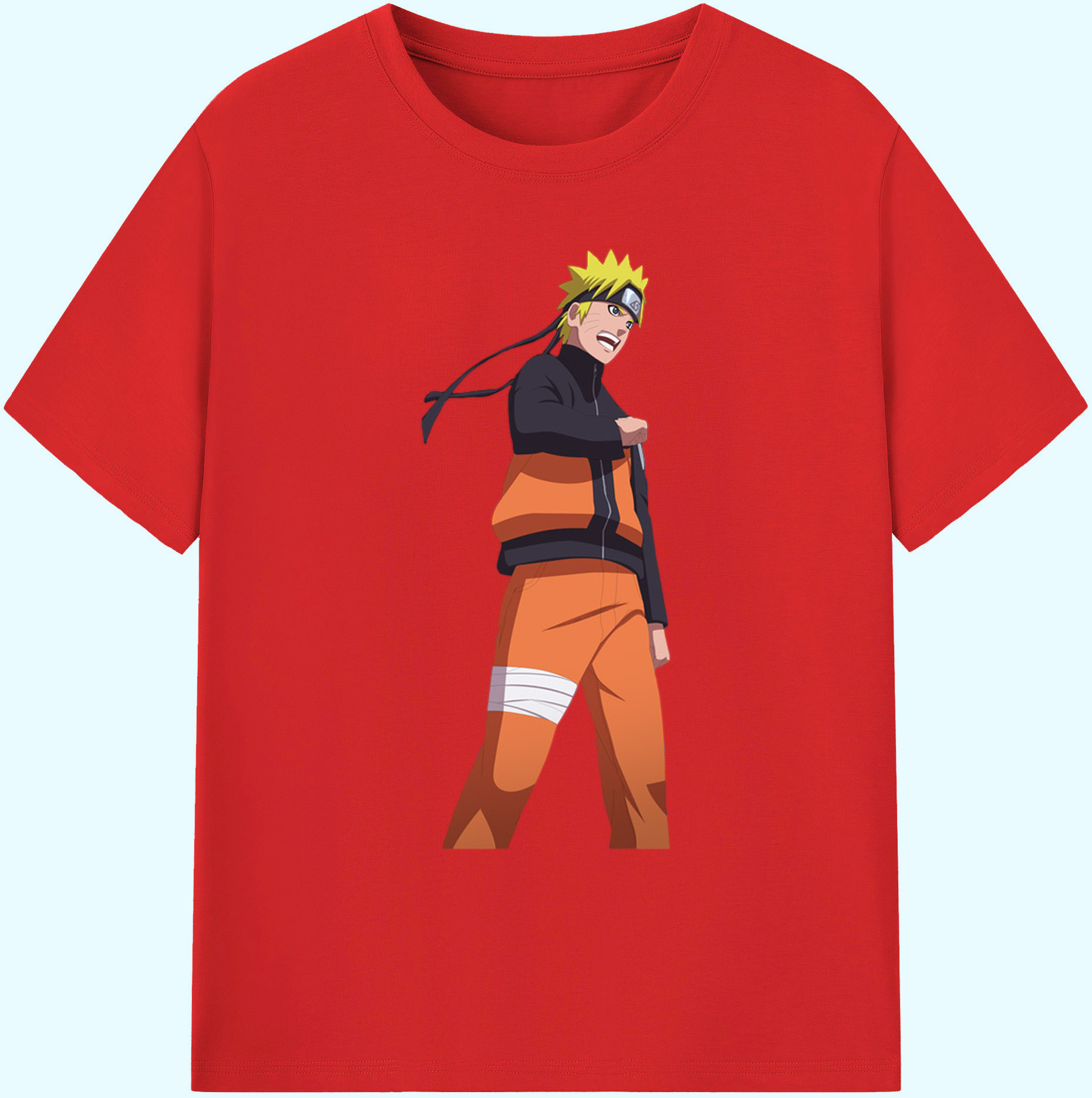 （画像用） NARUTO -ナルト- うずまき ナルト Uzumaki Naruto 綿100％ メンズ半袖Tシャツ｜肌触りやわらか＆通気性
