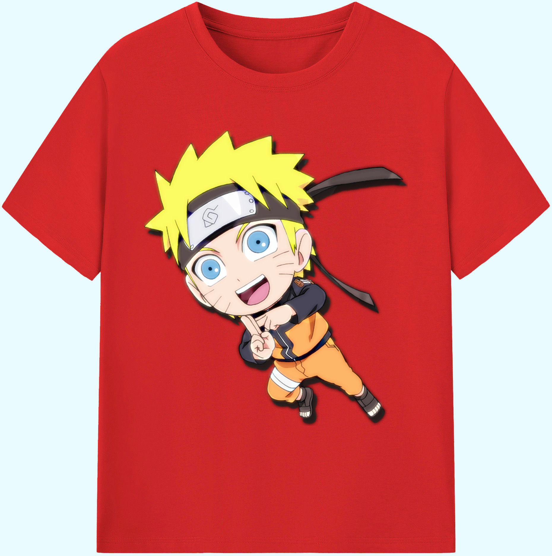 （画像用） NARUTO -ナルト- うずまき ナルト Uzumaki Naruto 綿100％ メンズ半袖Tシャツ｜肌触りやわらか＆通気性