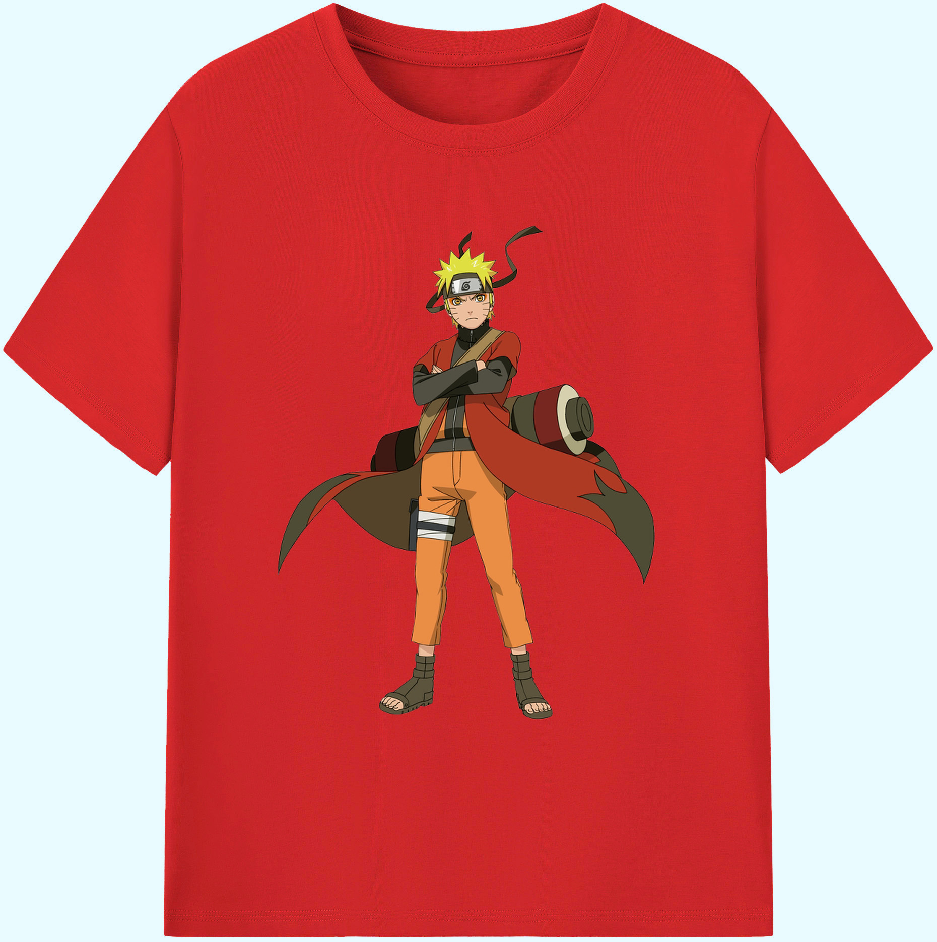 （画像用） NARUTO -ナルト- うずまき ナルト Uzumaki Naruto 綿100％ メンズ半袖Tシャツ｜肌触りやわらか＆通気性
