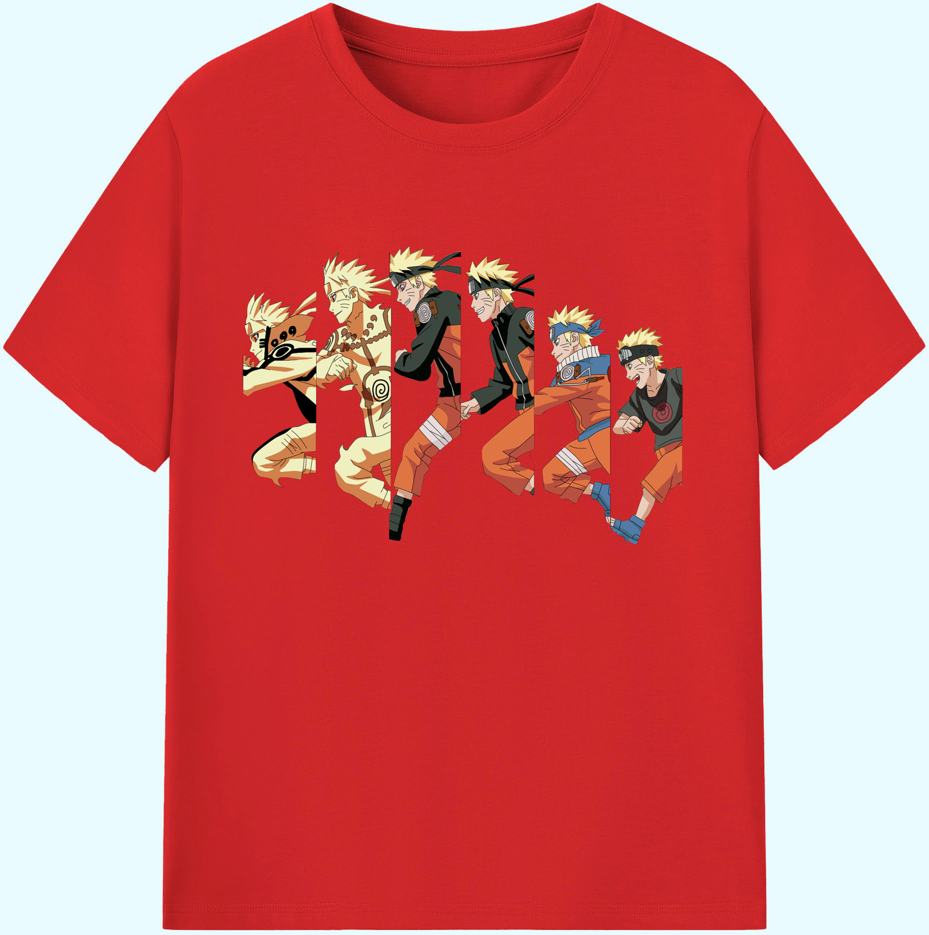 （画像用） NARUTO -ナルト- うずまき ナルト Uzumaki Naruto 綿100％ メンズ半袖Tシャツ｜肌触りやわらか＆通気性