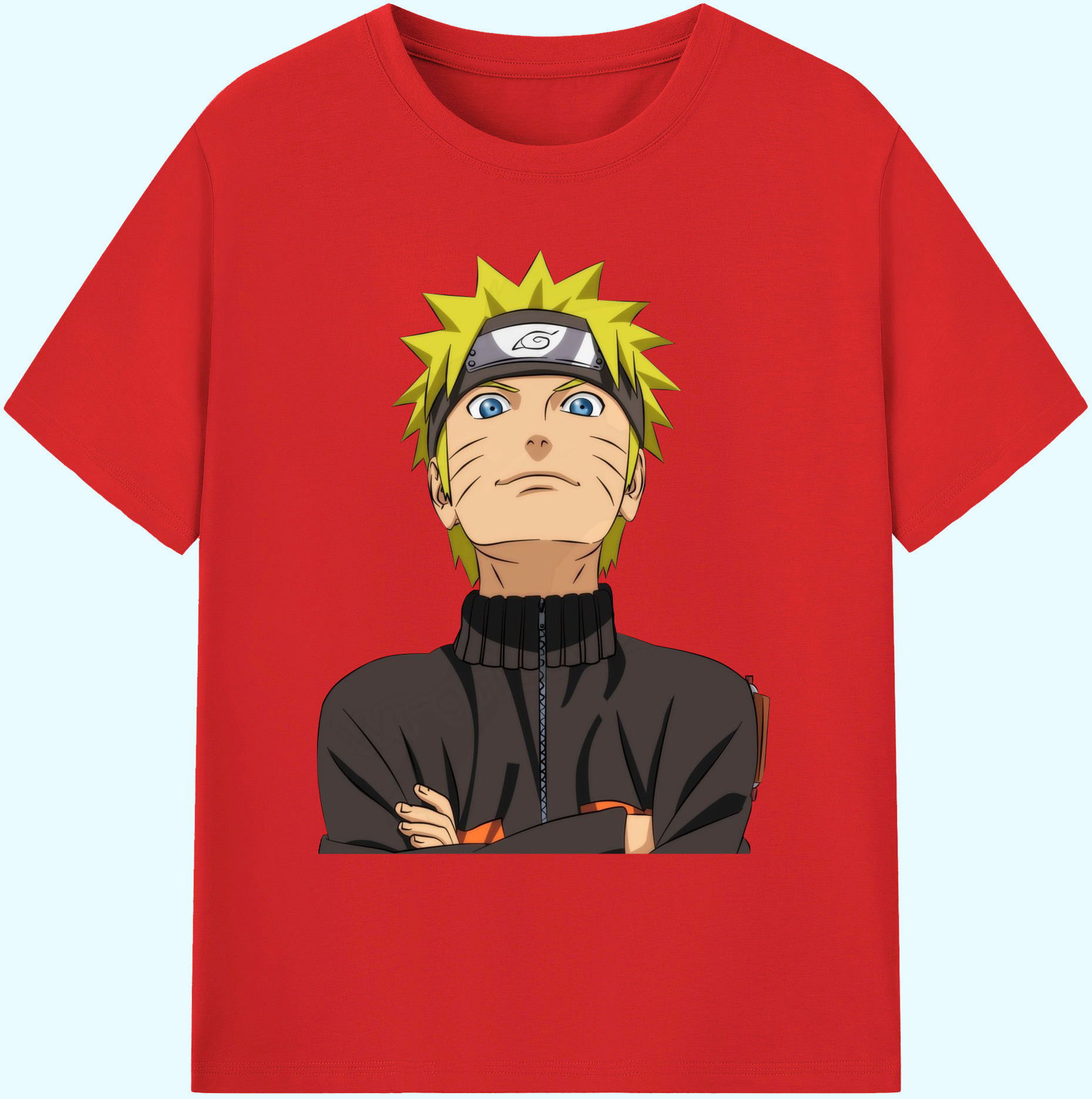 （画像用） NARUTO -ナルト- うずまき ナルト Uzumaki Naruto 綿100％ メンズ半袖Tシャツ｜肌触りやわらか＆通気性
