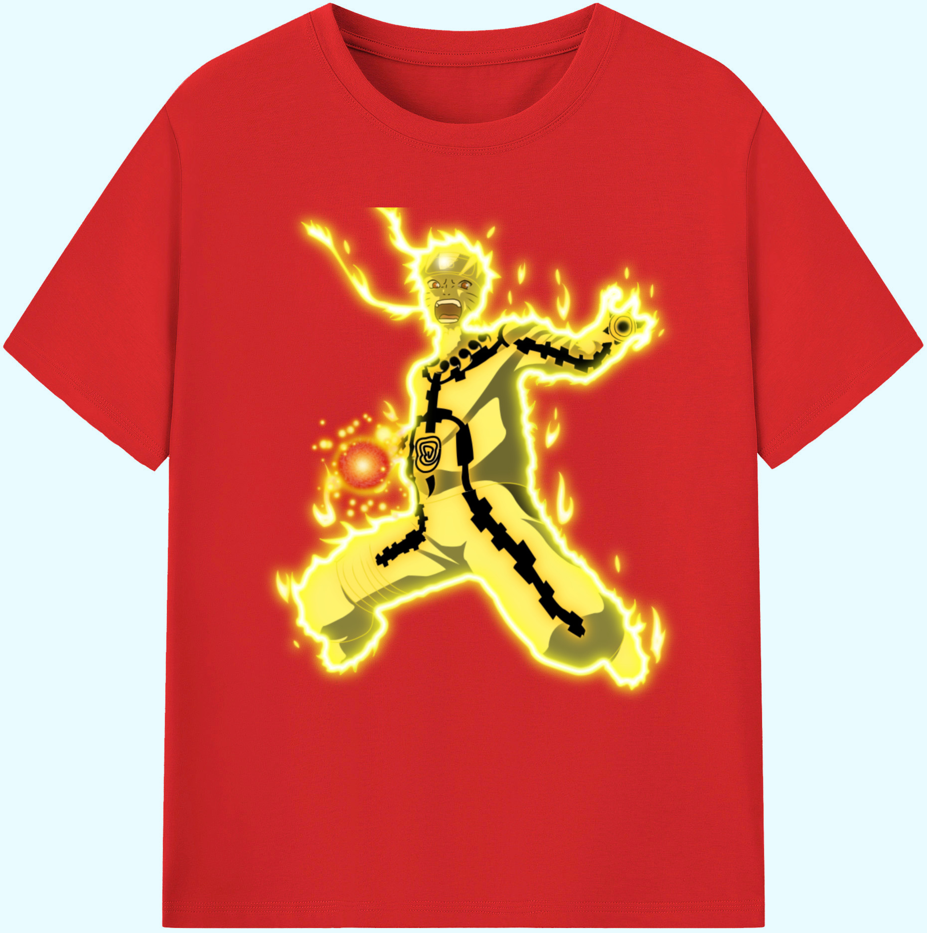 （画像用） NARUTO -ナルト- うずまき ナルト Uzumaki Naruto 綿100％ メンズ半袖Tシャツ｜肌触りやわらか＆通気性