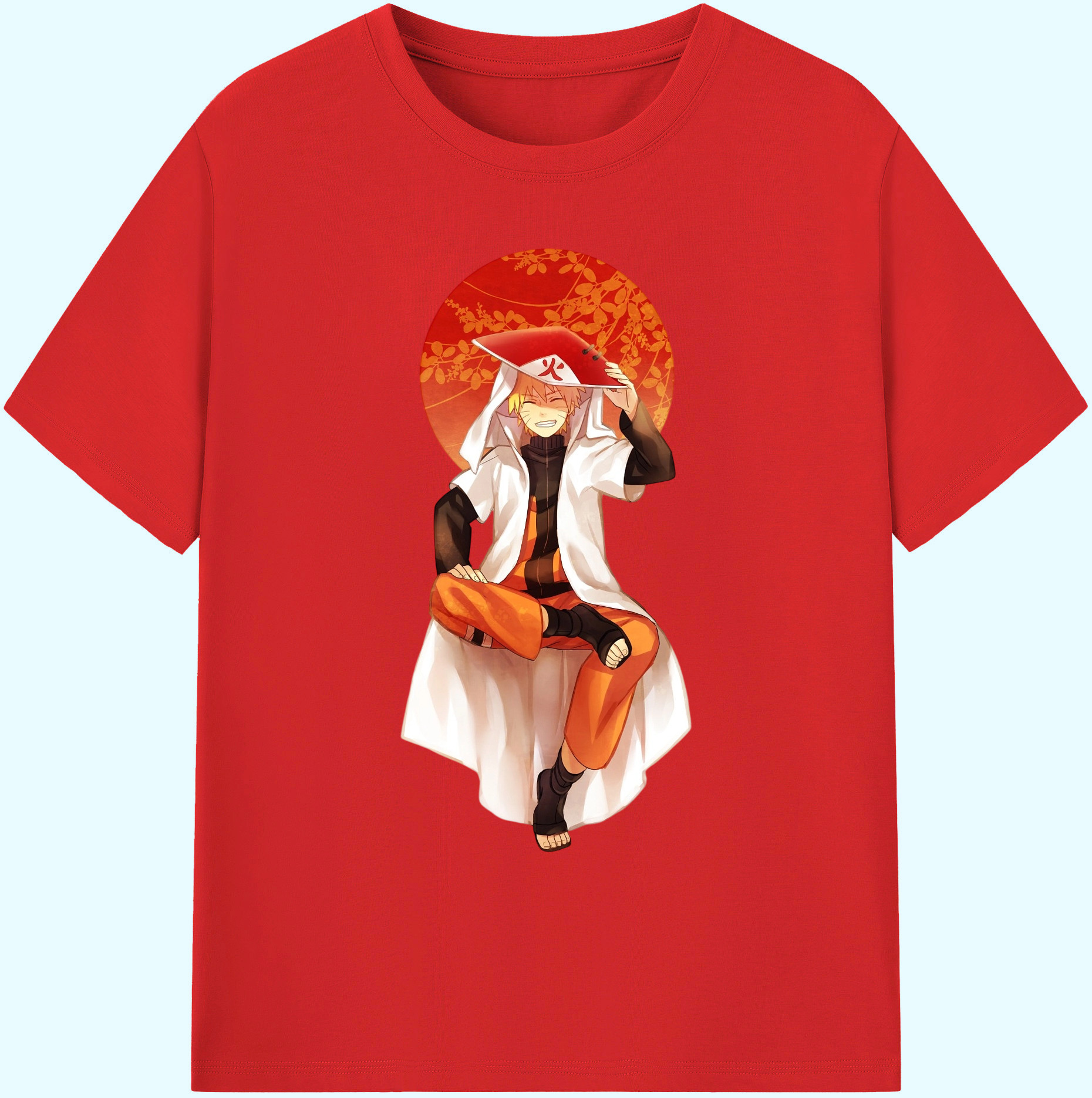 （画像用） NARUTO -ナルト- うずまき ナルト Uzumaki Naruto 綿100％ メンズ半袖Tシャツ｜肌触りやわらか＆通気性