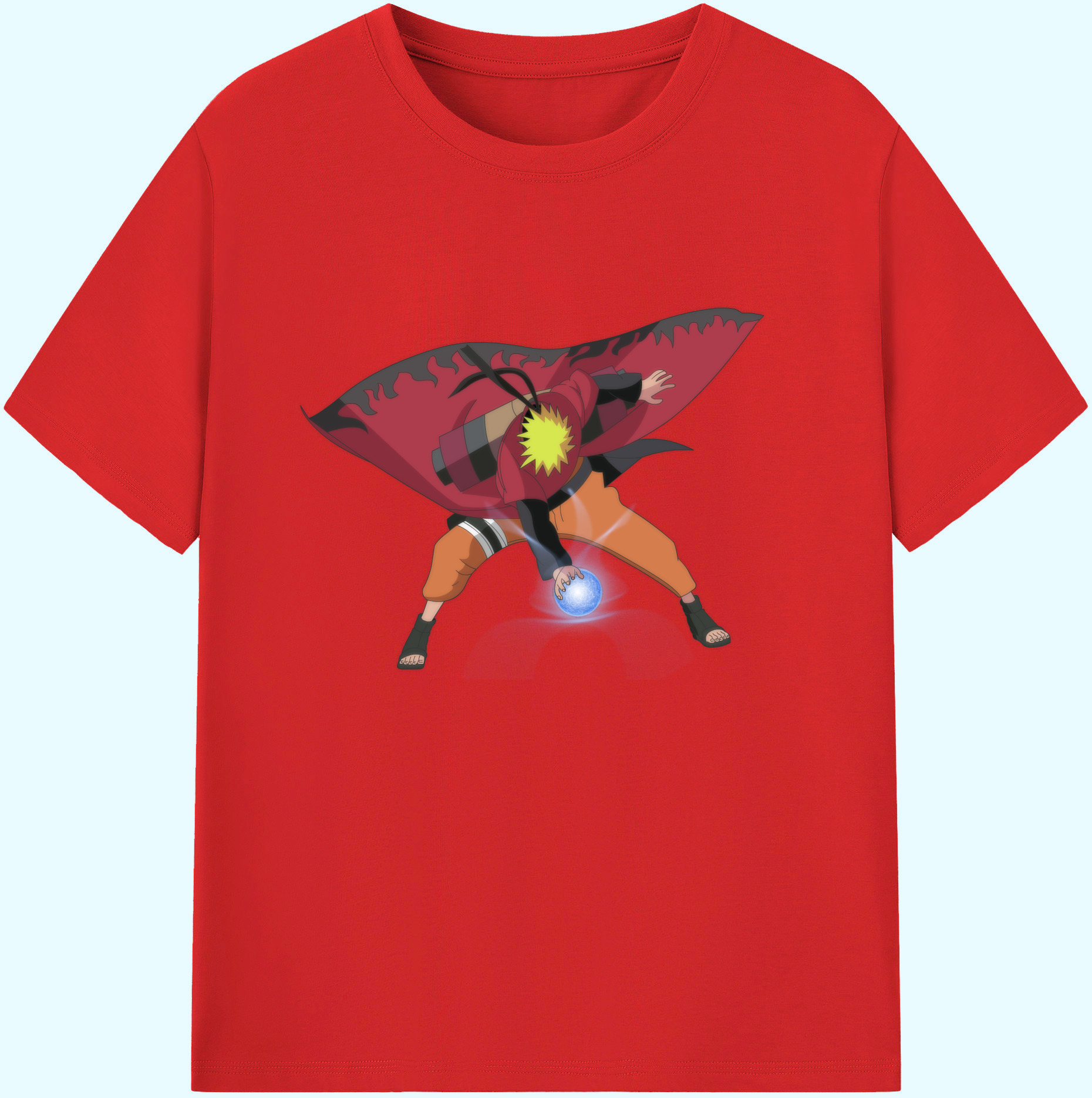 （画像用） NARUTO -ナルト- うずまき ナルト Uzumaki Naruto 綿100％ メンズ半袖Tシャツ｜肌触りやわらか＆通気性