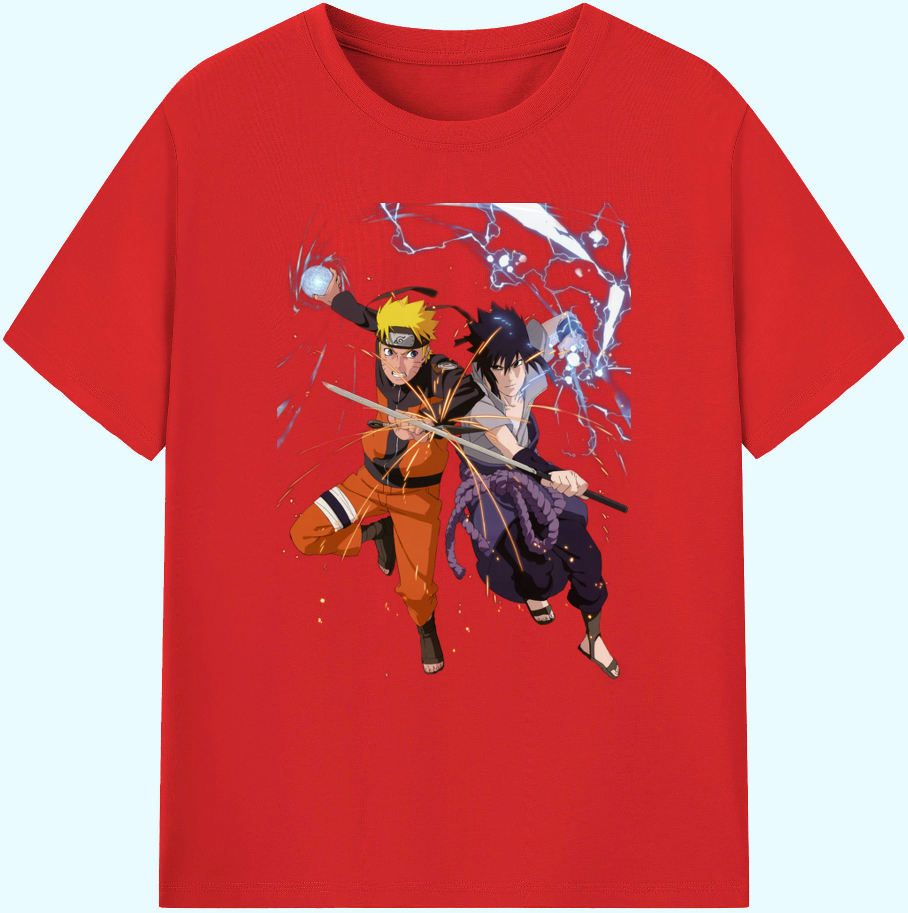 （画像用） NARUTO -ナルト- うずまき ナルト Uzumaki Naruto 綿100％ メンズ半袖Tシャツ｜肌触りやわらか＆通気性
