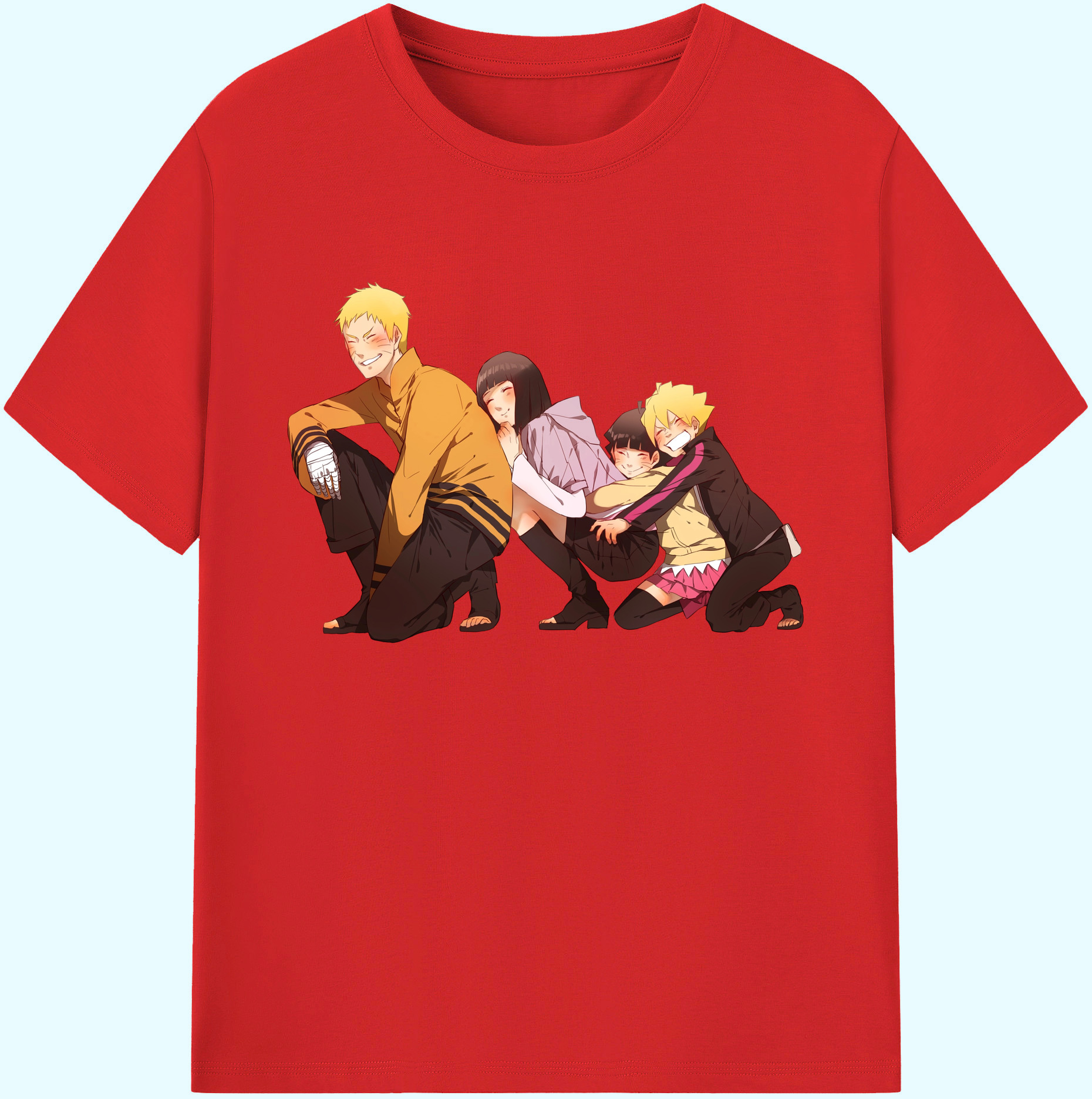 （画像用） NARUTO -ナルト- うずまき ナルト Uzumaki Naruto 綿100％ メンズ半袖Tシャツ｜肌触りやわらか＆通気性