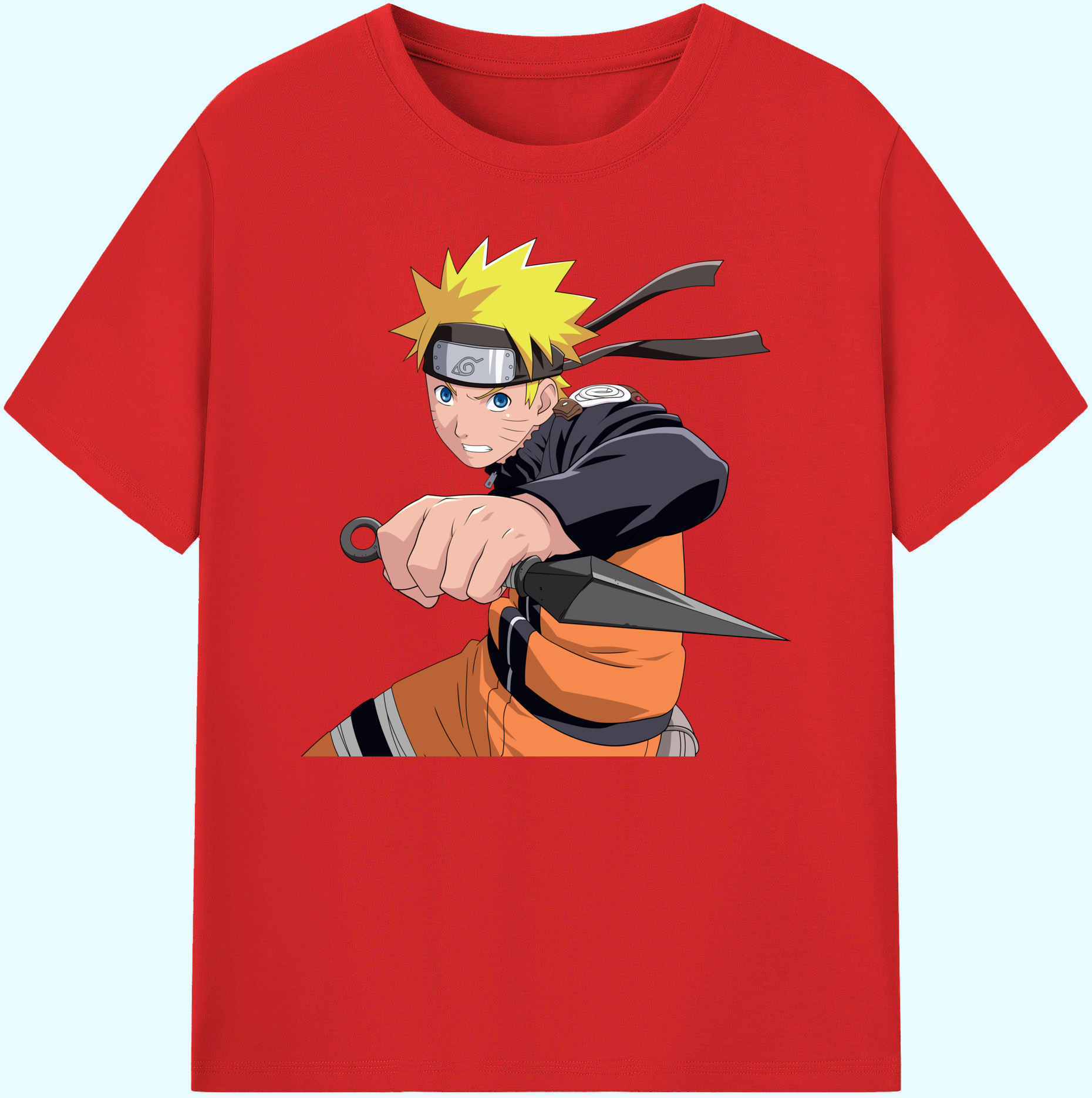 （画像用） NARUTO -ナルト- うずまき ナルト Uzumaki Naruto 綿100％ メンズ半袖Tシャツ｜肌触りやわらか＆通気性