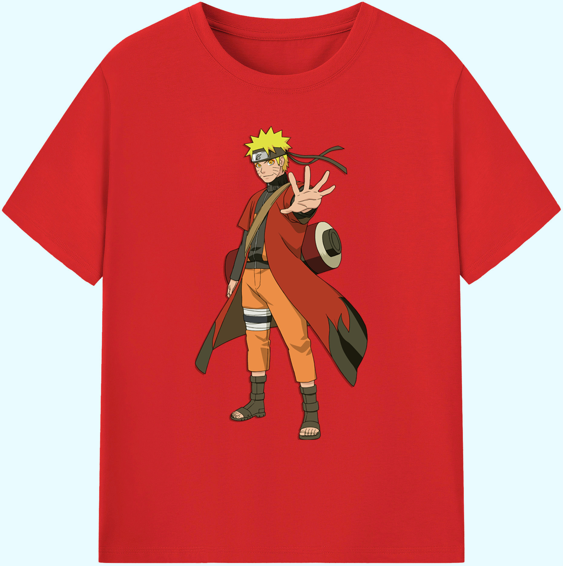 （画像用） NARUTO -ナルト- うずまき ナルト Uzumaki Naruto 綿100％ メンズ半袖Tシャツ｜肌触りやわらか＆通気性