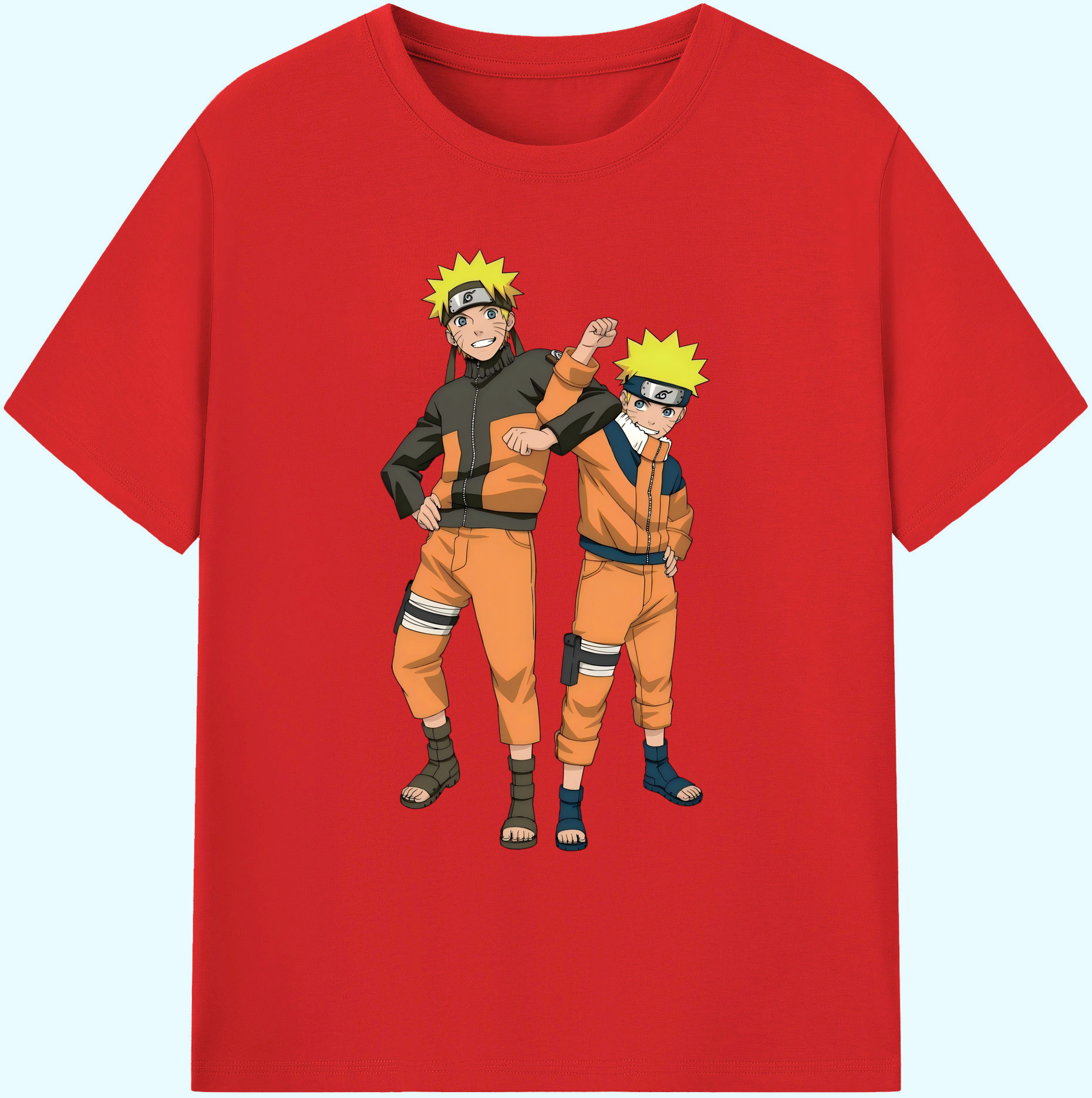 （画像用） NARUTO -ナルト- うずまき ナルト Uzumaki Naruto 綿100％ メンズ半袖Tシャツ｜肌触りやわらか＆通気性